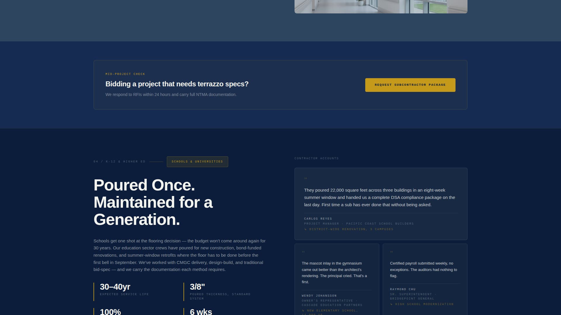 Terrazzo Worker Business Reviews Website Template
