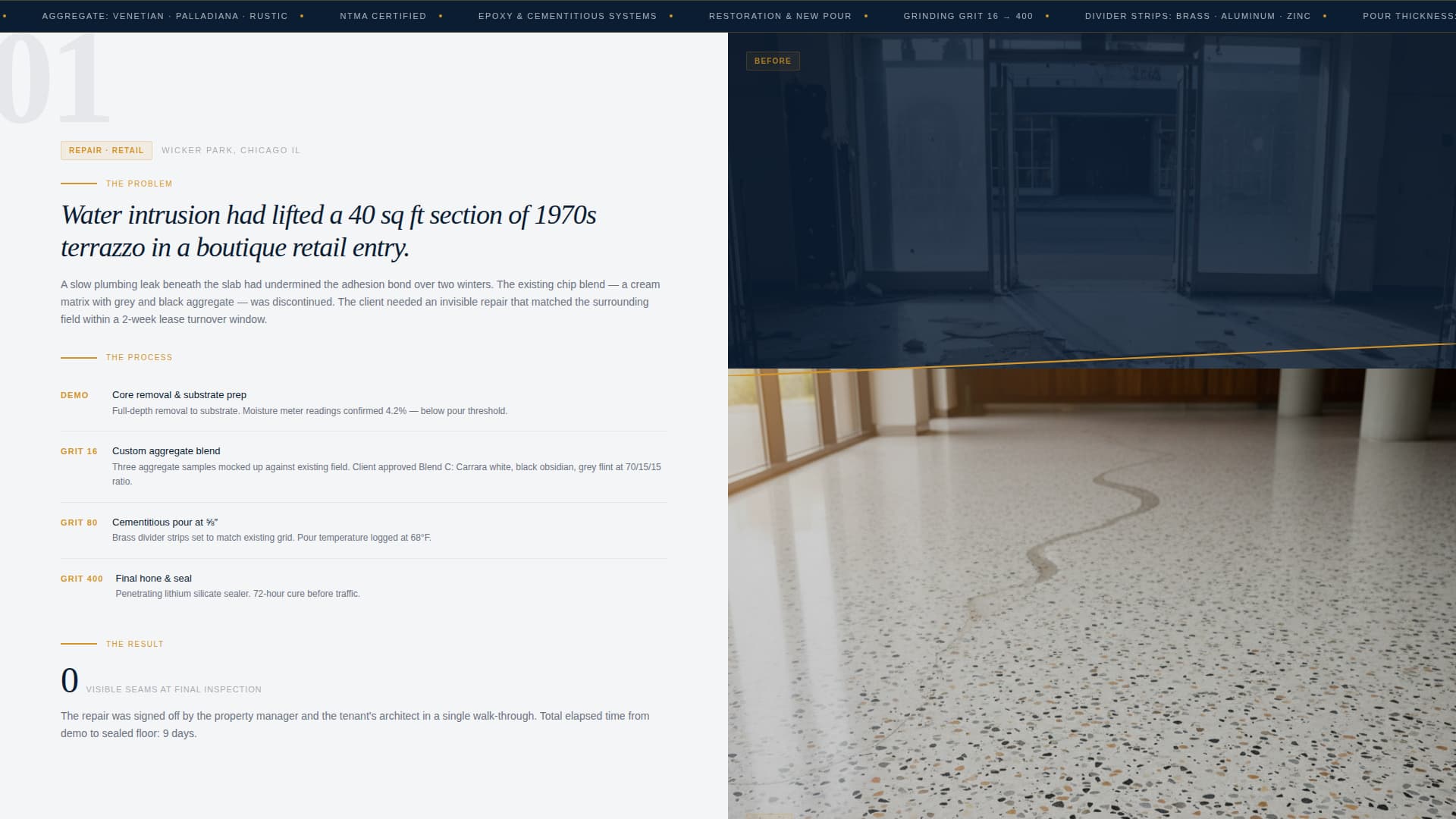 Terrazzo Worker Business Portfolio Website Template