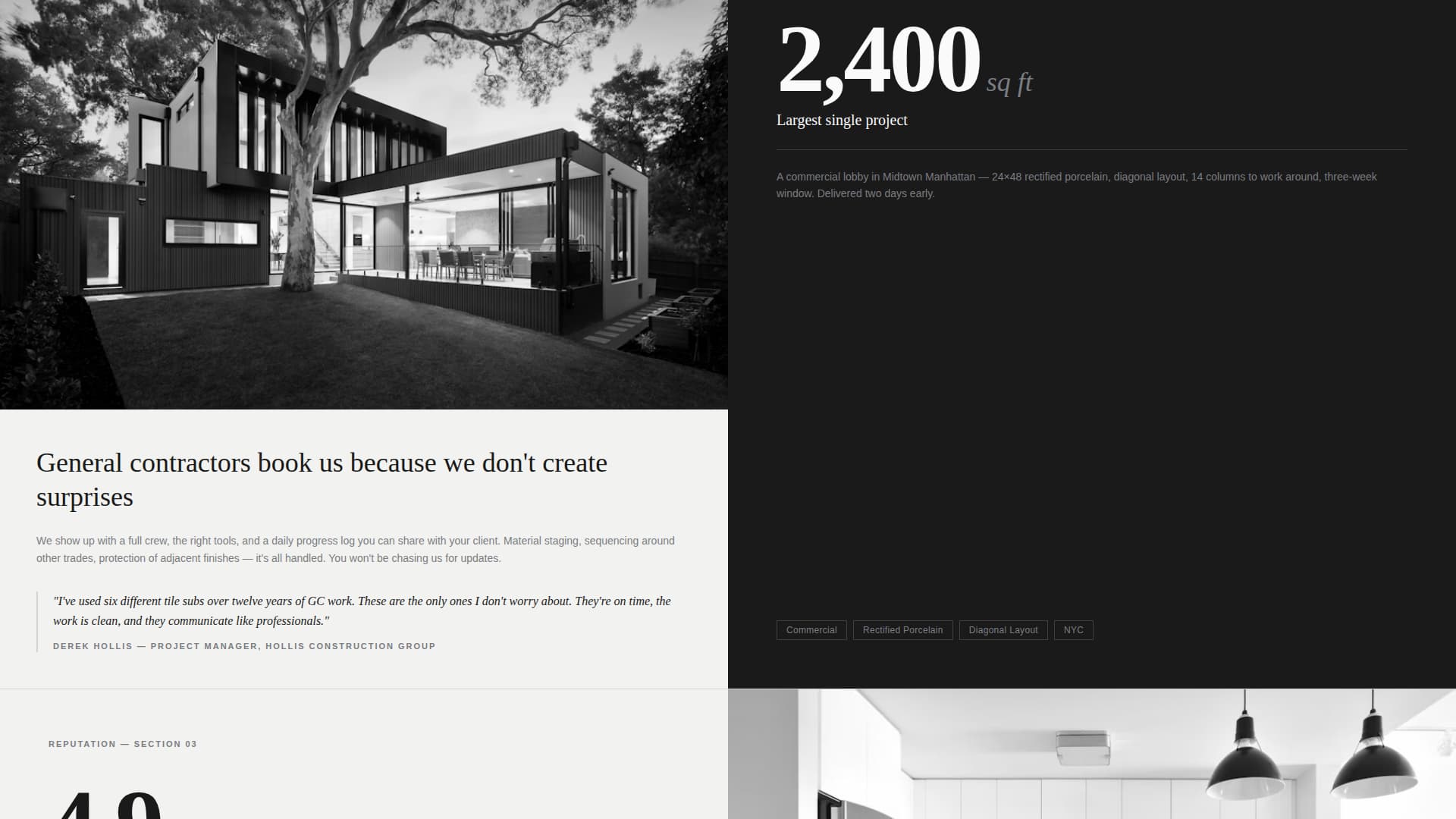Grout — Expert Tile Installation Landing Page Template