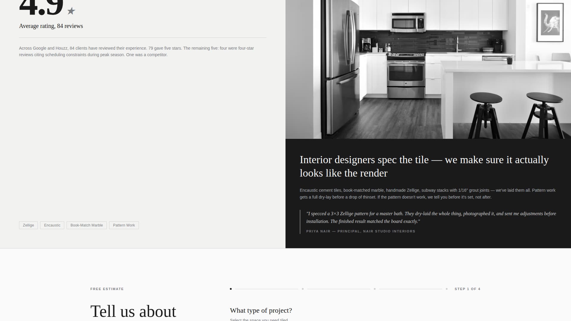 Grout — Expert Tile Installation Landing Page Template