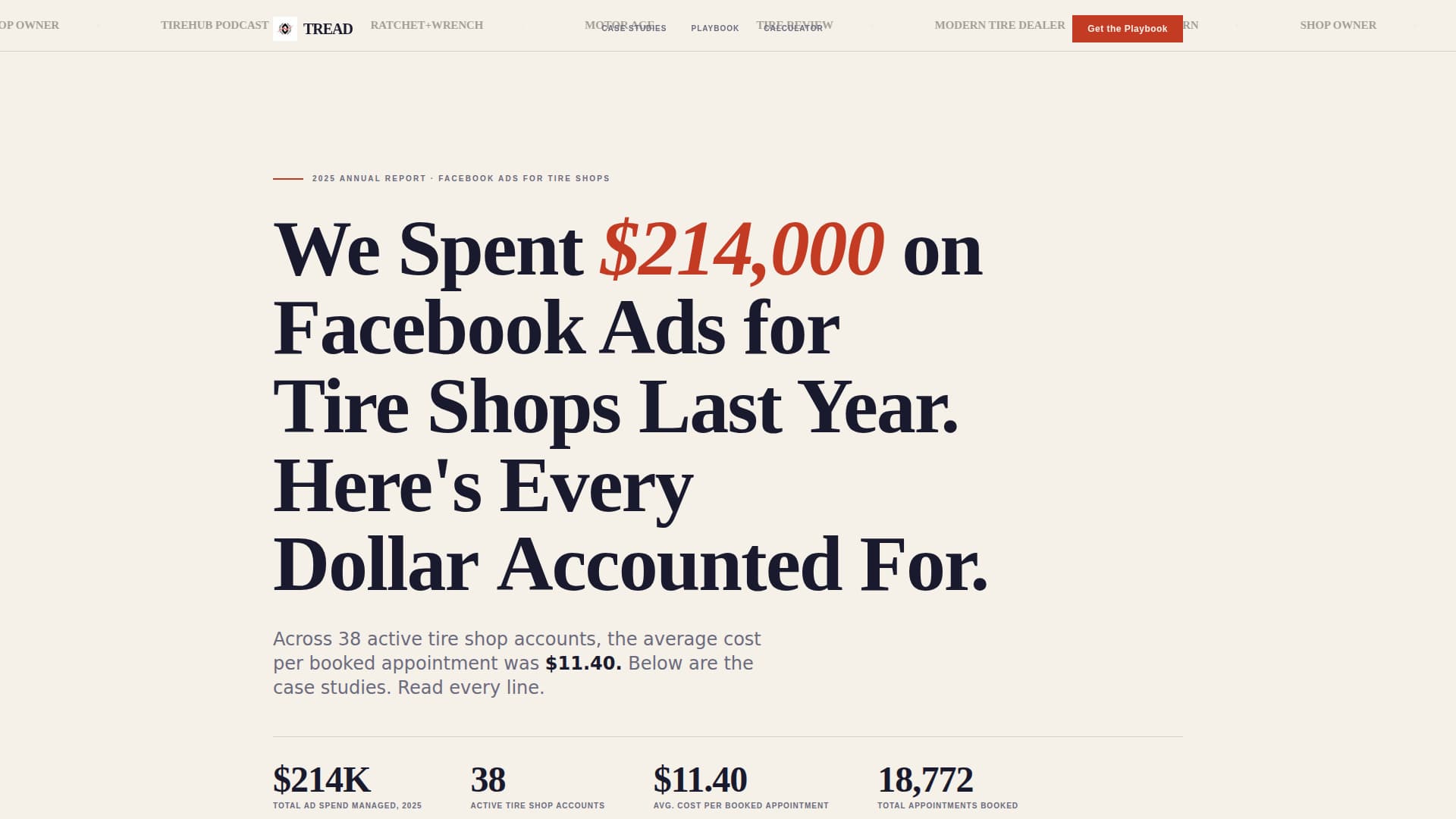 Tire Shop Marketing Cost Calculator Website Template