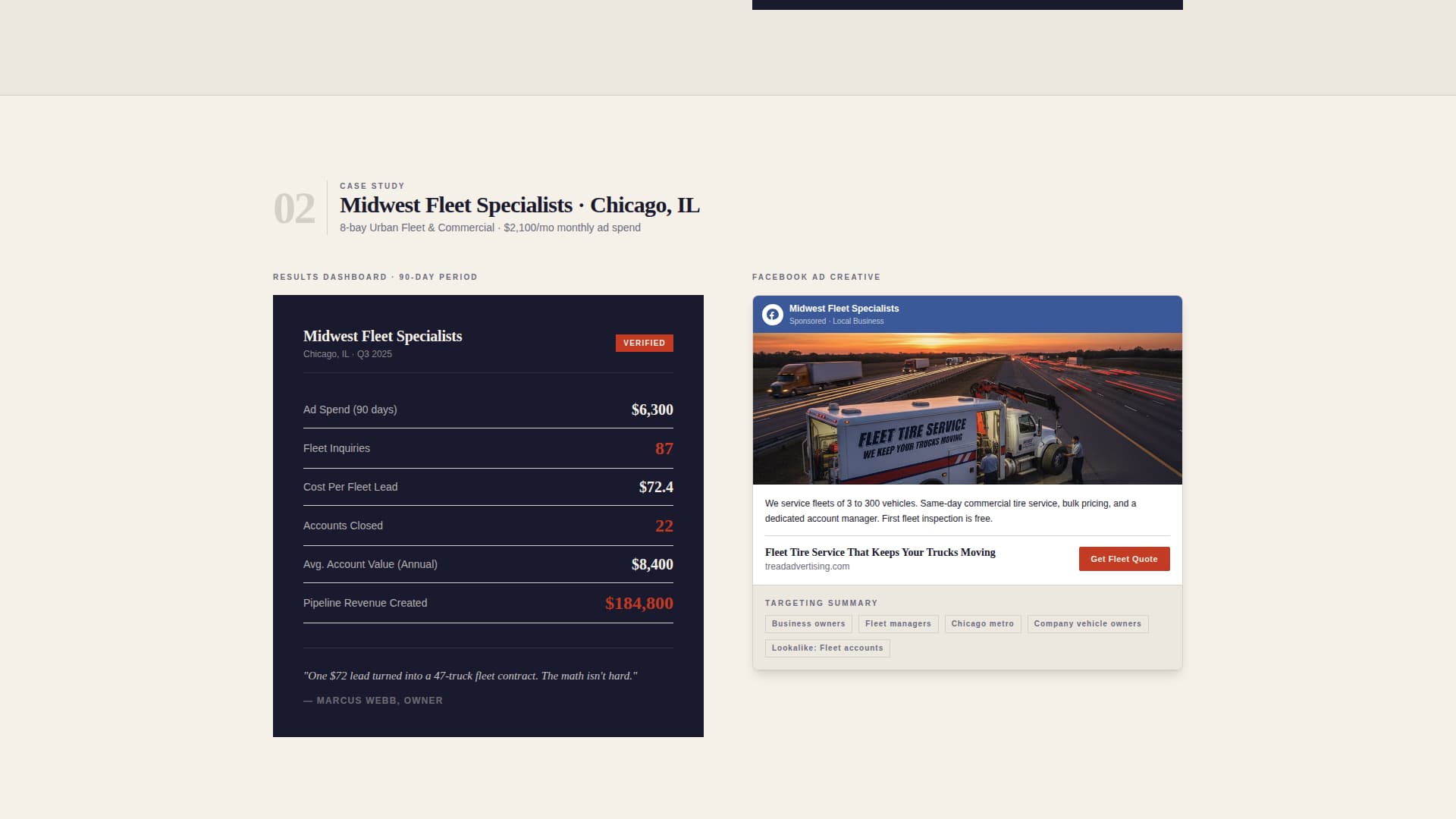 Tire Shop Marketing Cost Calculator Website Template