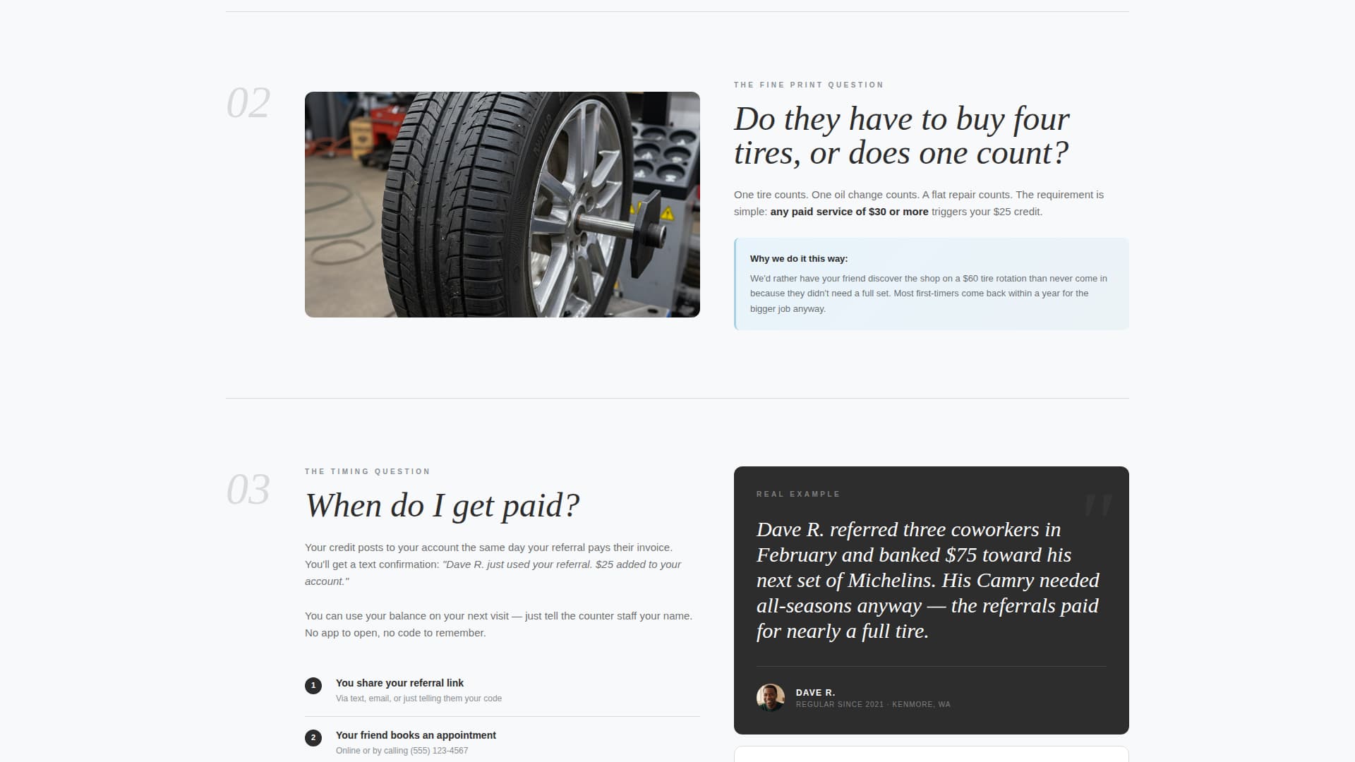 Tire Shop Marketing FAQ Website Template