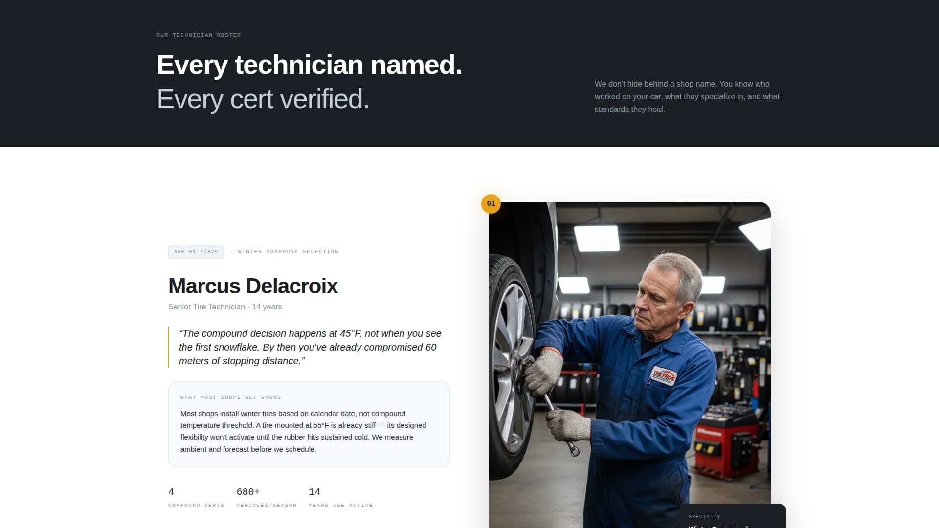 Tread — Pro Tire Specialist Landing Page Template