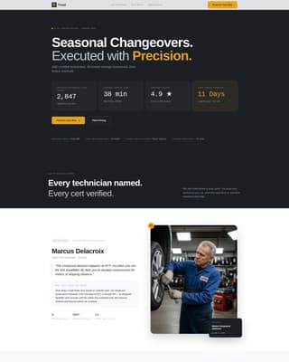 Tread — Pro Tire Specialist Landing Page Template