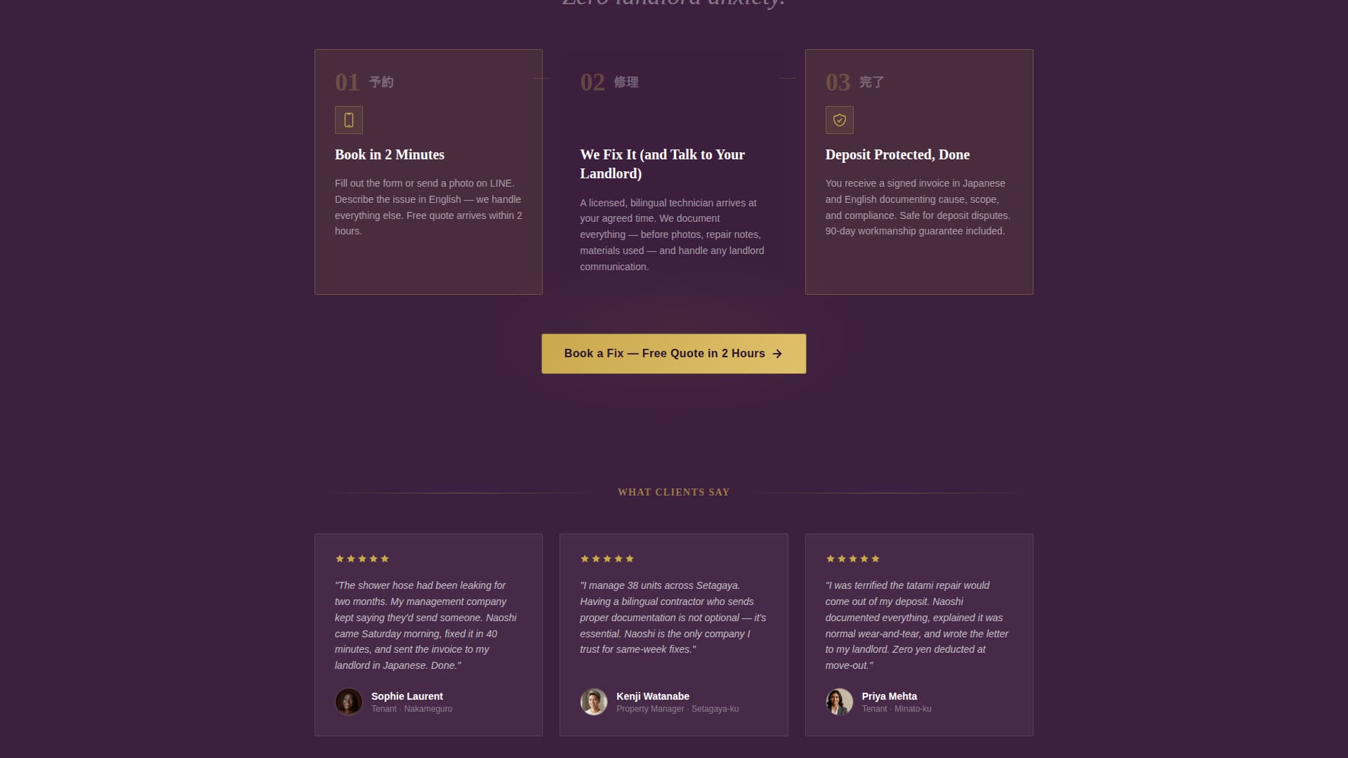 Naoshi - Authoritative Handyman Landing Page Template