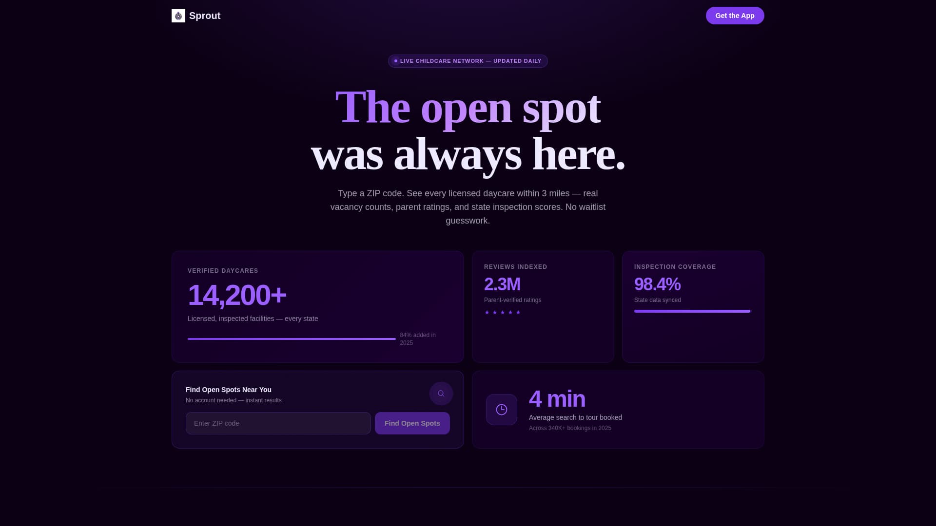 Sprout - Trusted Daycare Landing Page Template