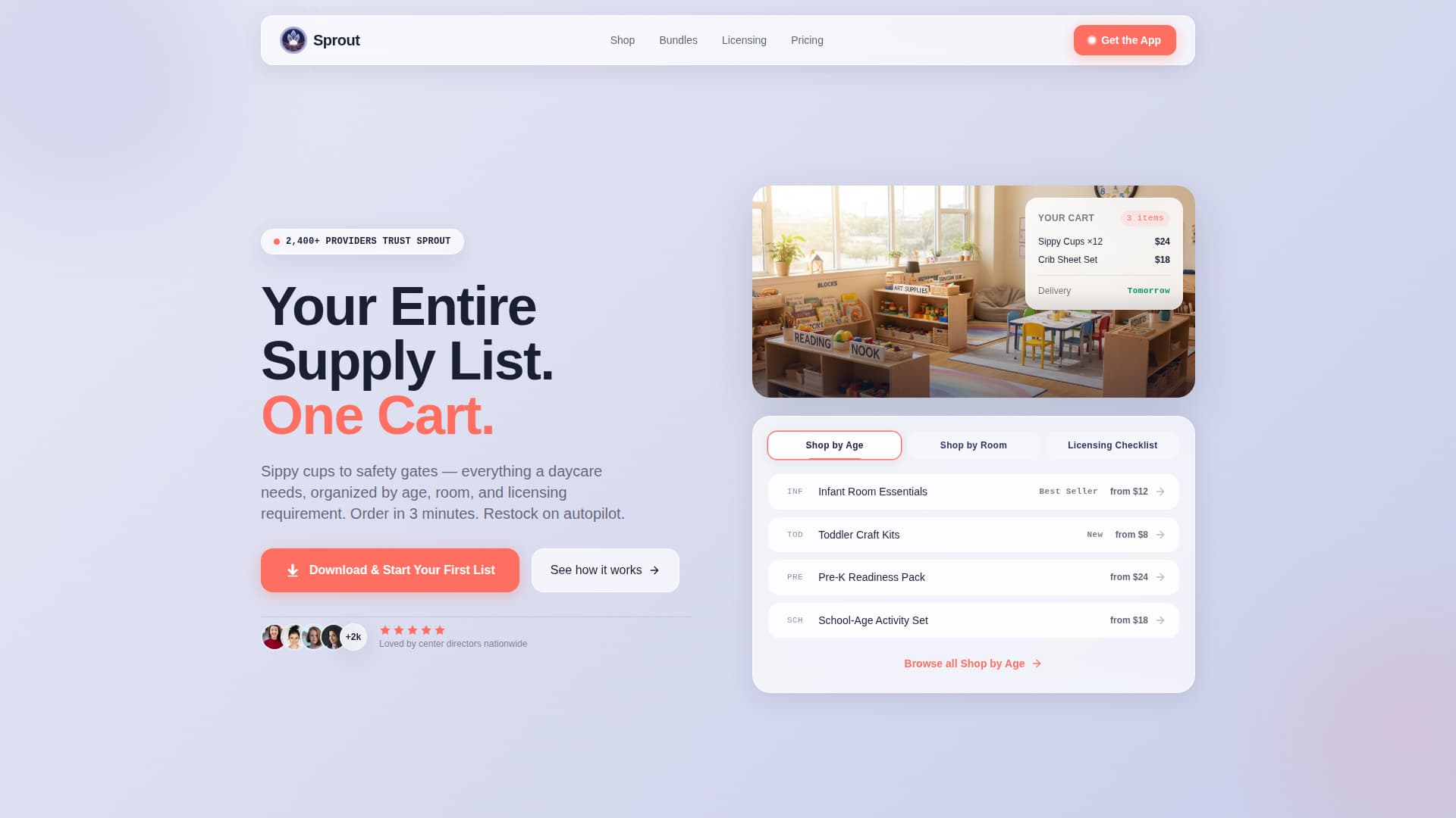 Sprout - Organized Daycare Landing Page Template