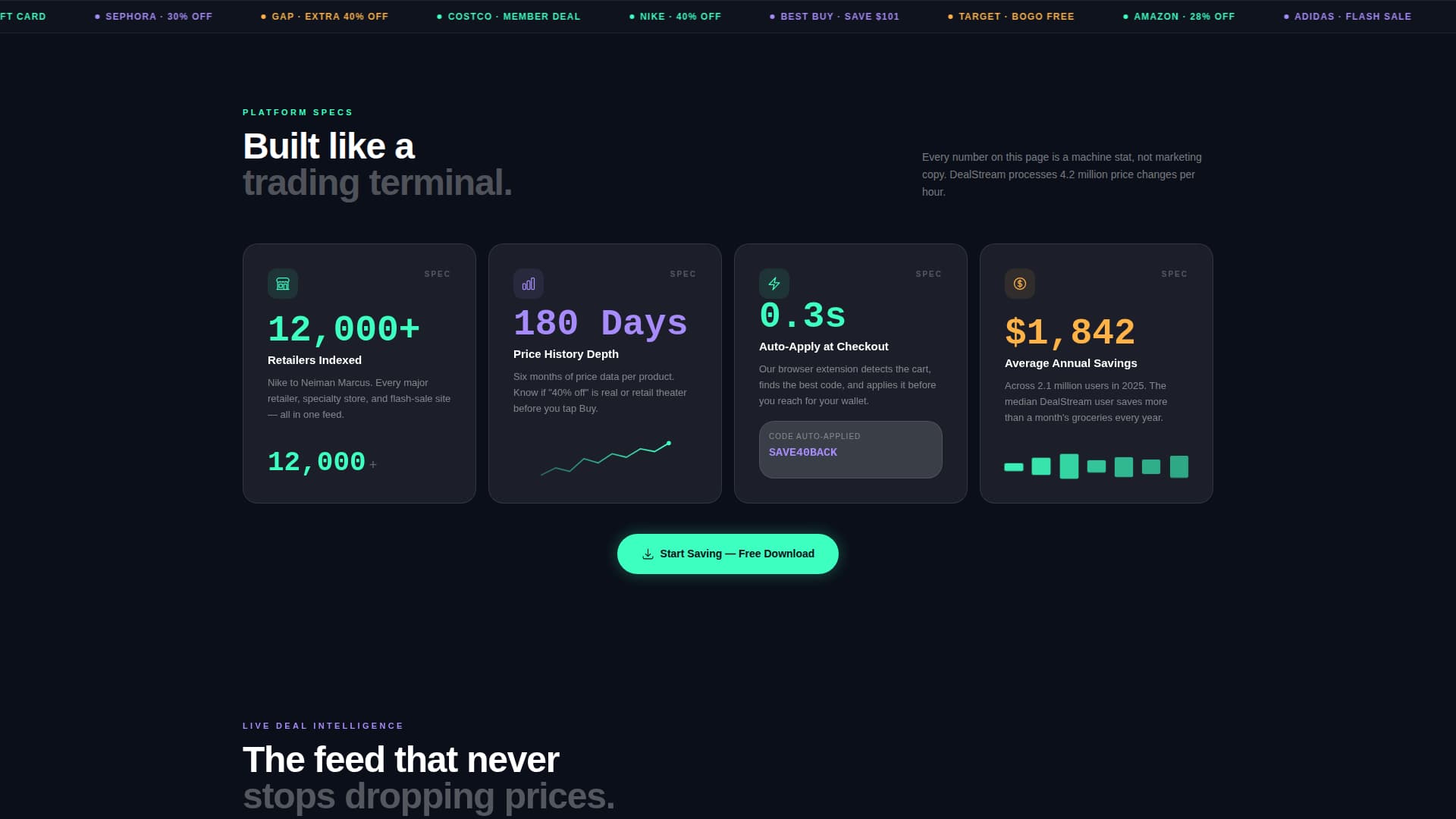 Dealstream - Glassmorphic Coupon Landing Page Template