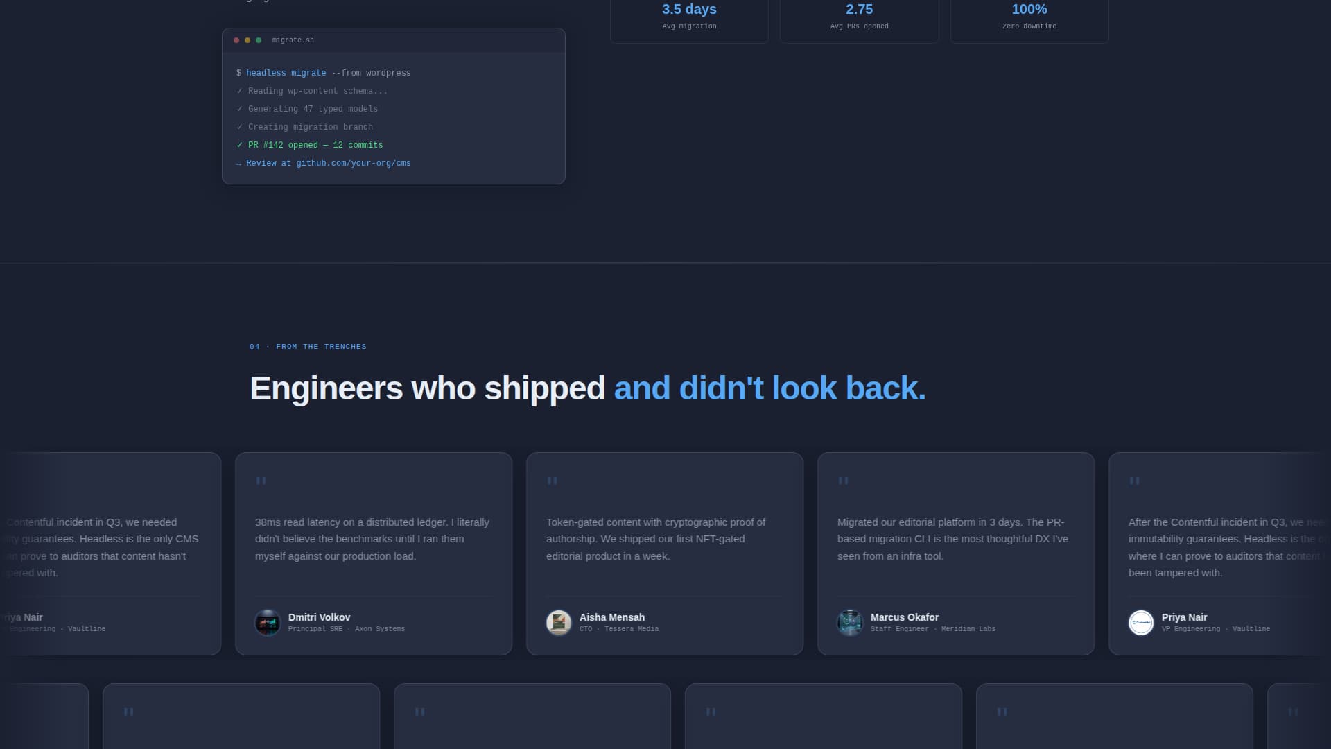 Headless - Decentralized CMS Landing Page Template