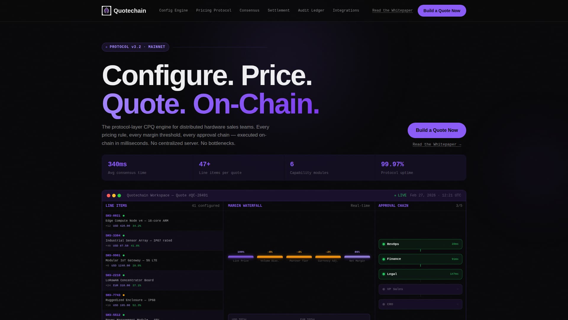 Quotechain - Decentralized CPQ Landing Page Template