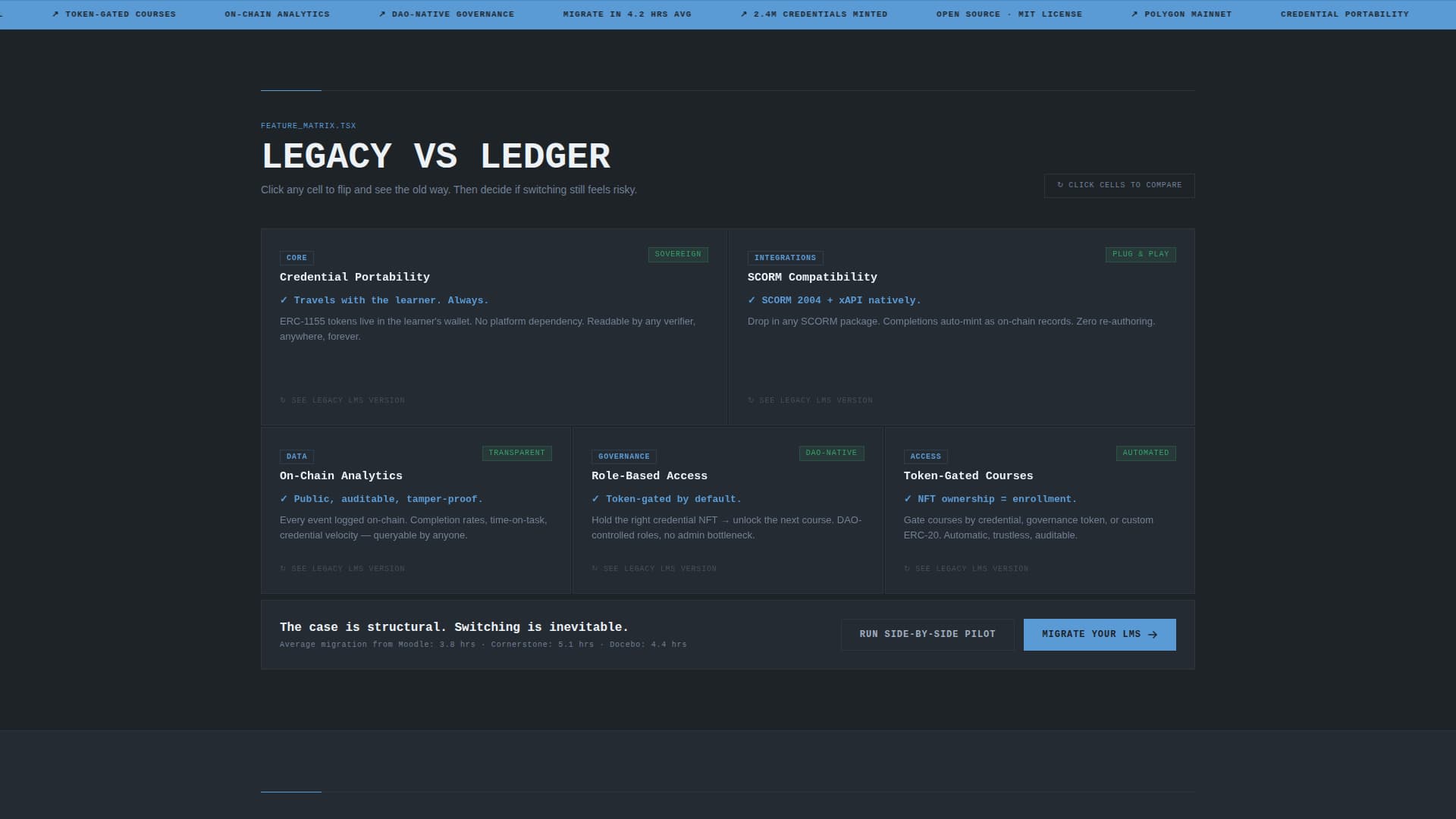 Ledger - Sovereign Decentralized Landing Page Template