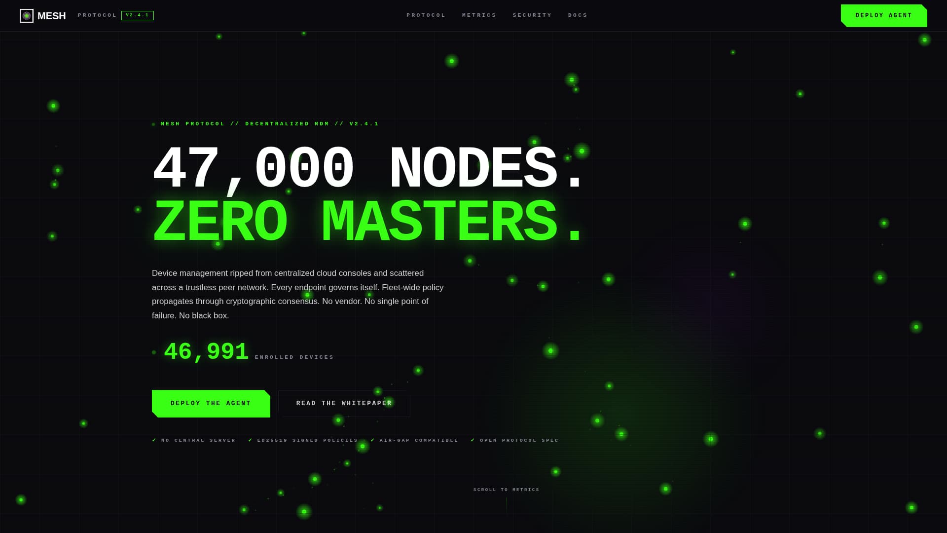 Mesh - Decentralized MDM Landing Page Template
