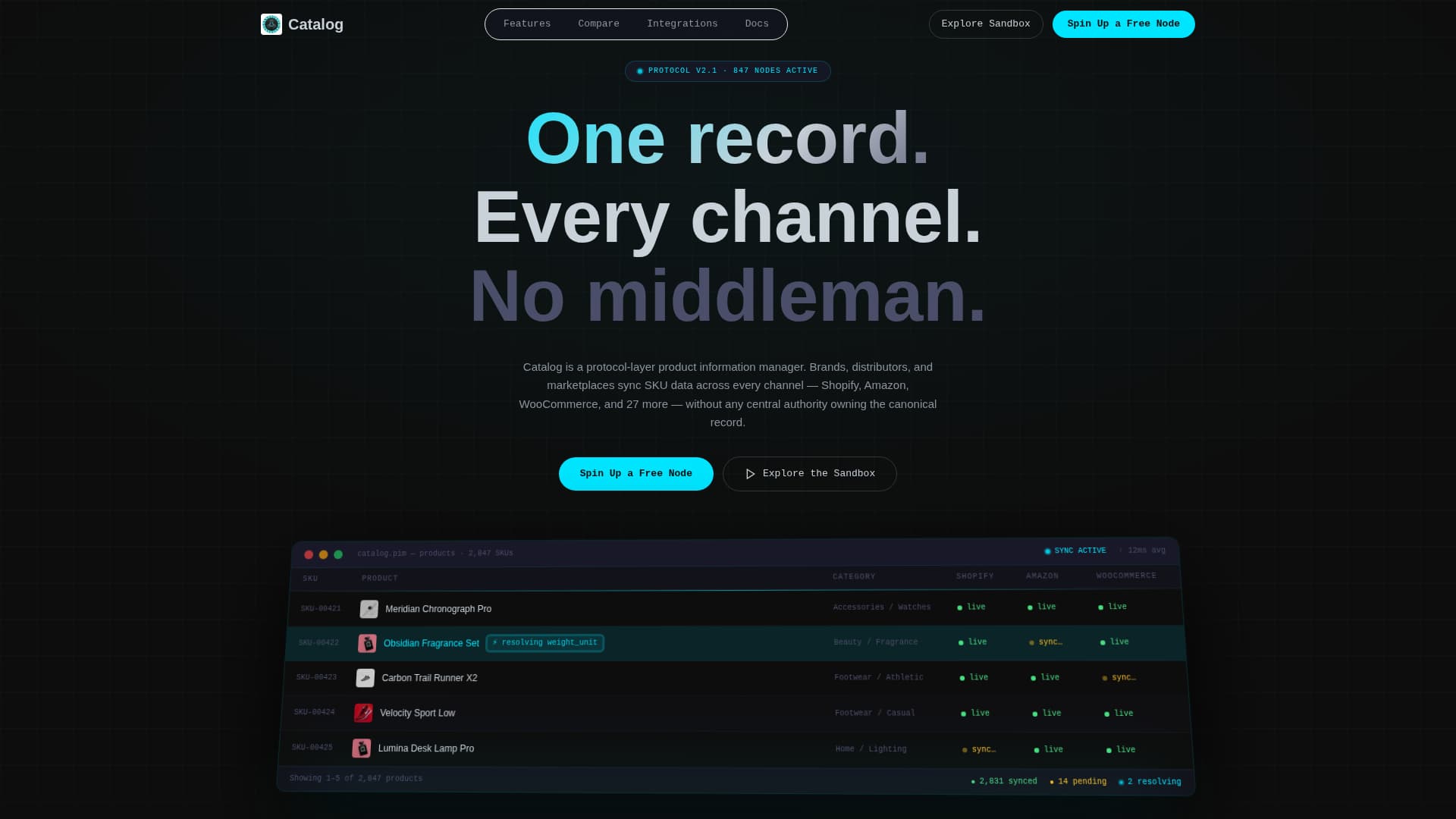 Vault — Intelligent PIM Landing Page Template
