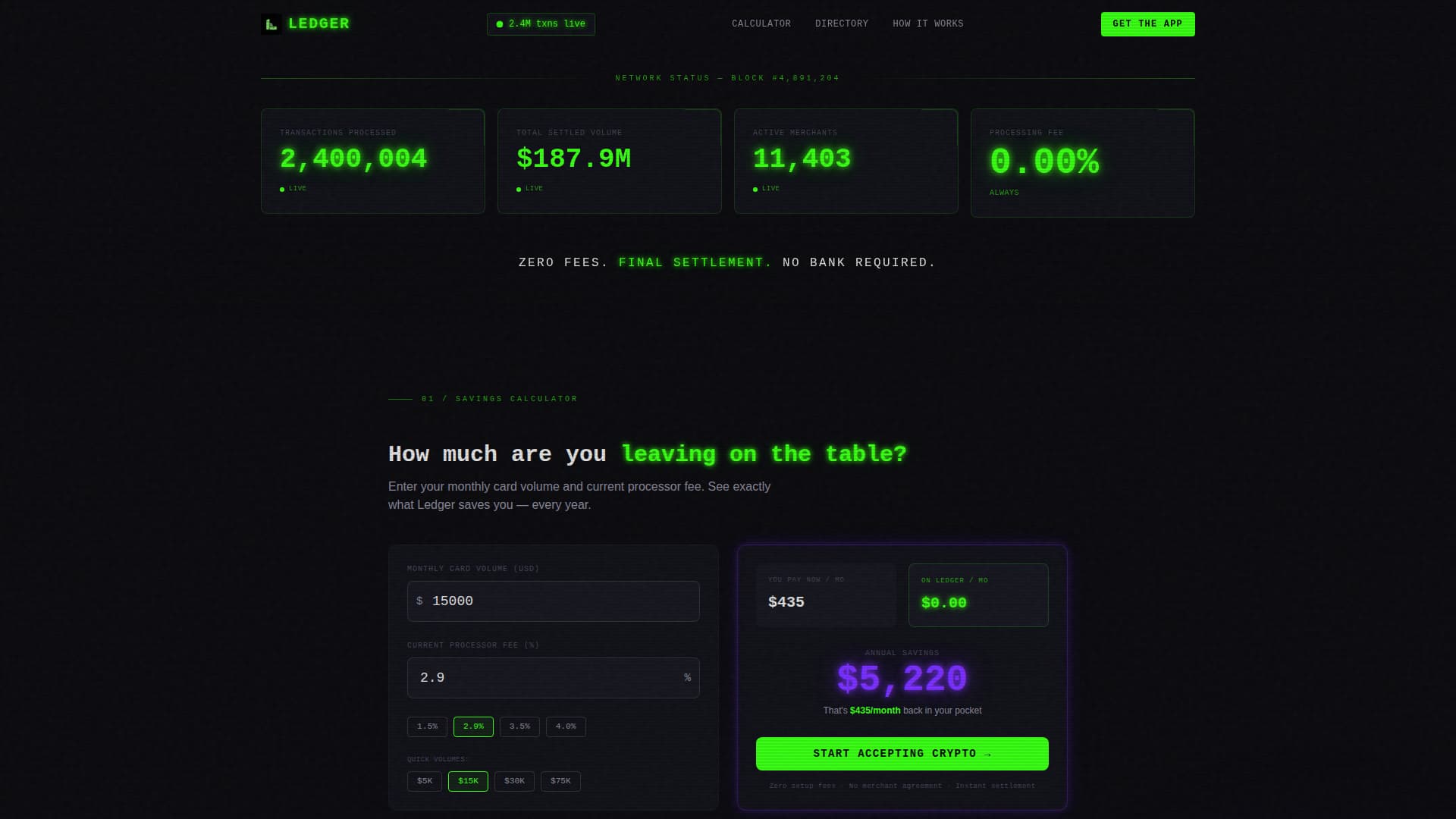 Ledger - Powerful Decentralized PoS Landing Page Template