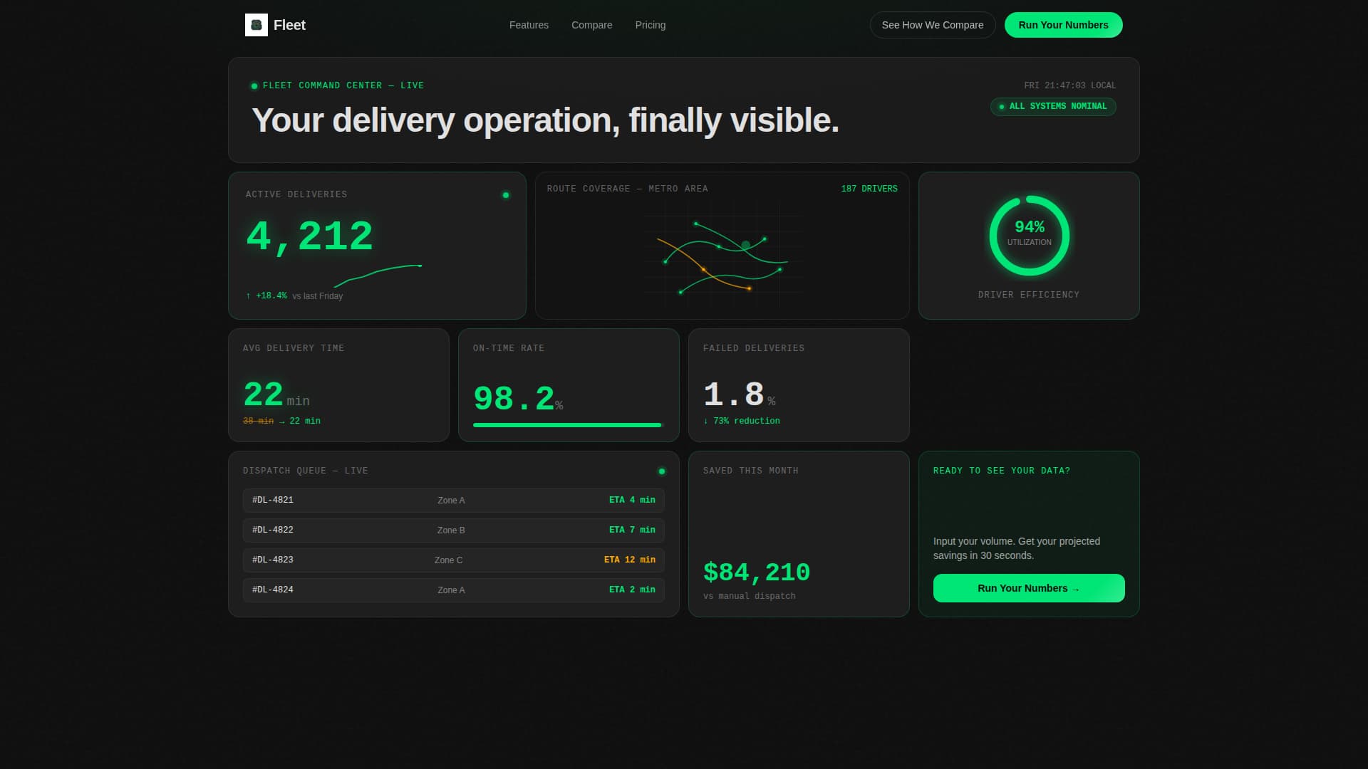 Fleet - Powerful Delivery App Landing Page Template