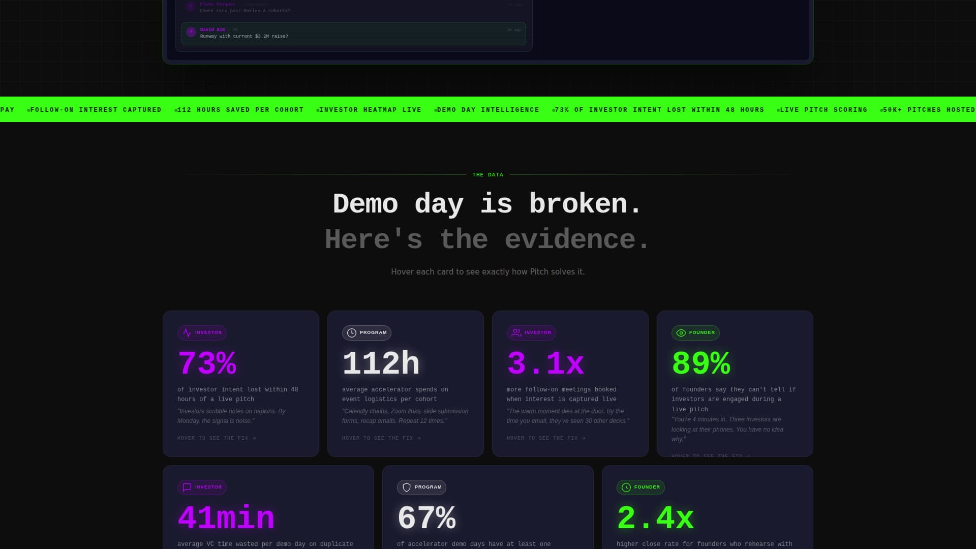Pitch - Powerful Demo Day Landing Page Template