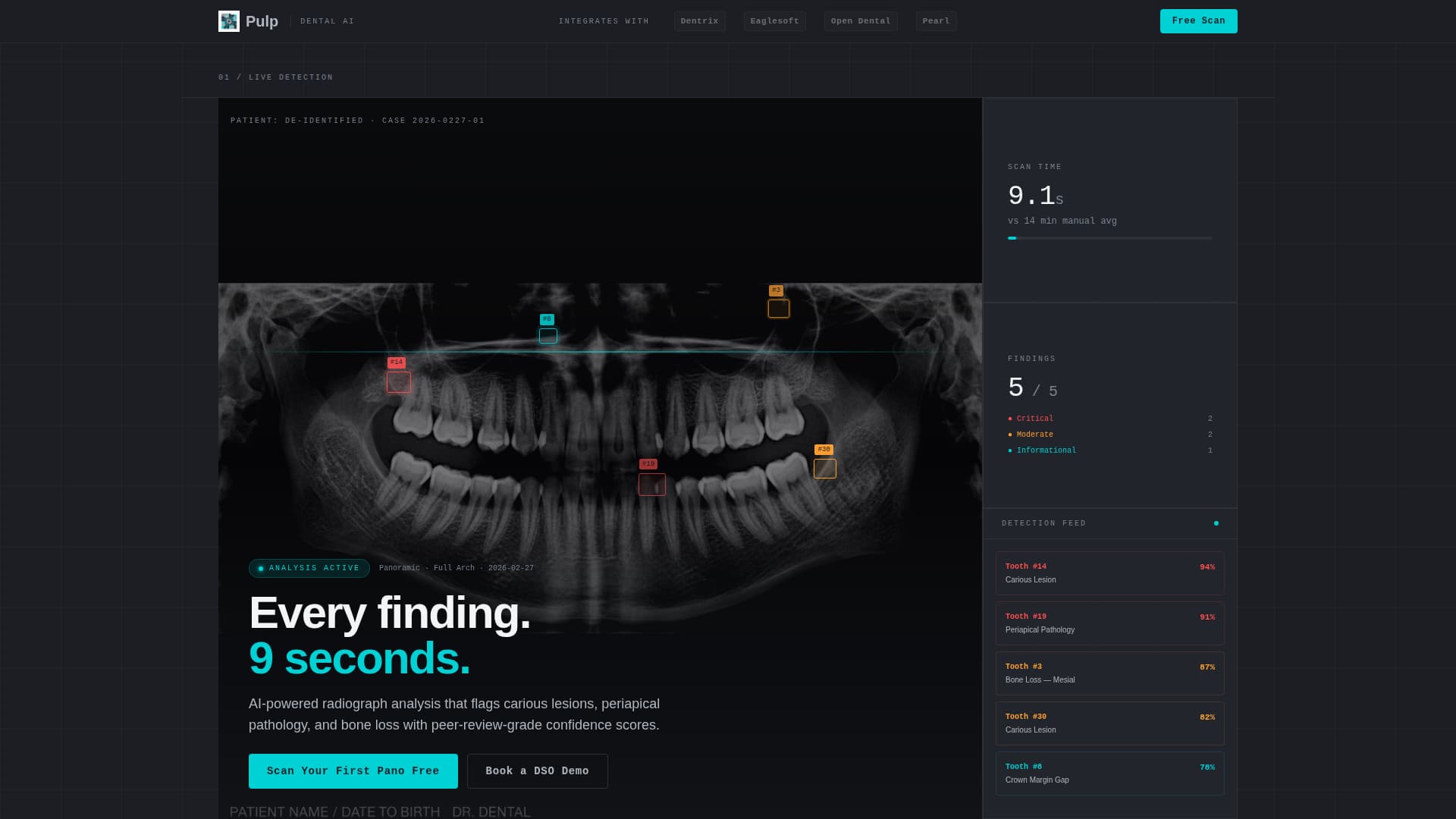 Pulp - Intelligent Dental AI Landing Page Template