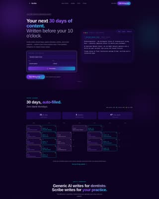 Scribe - Dynamic Dental Landing Page Template