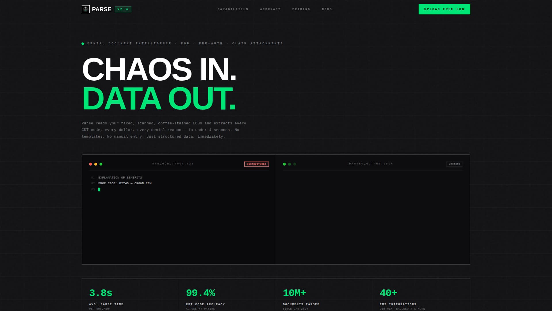 Parse - Powerful Dental AI Landing Page Template