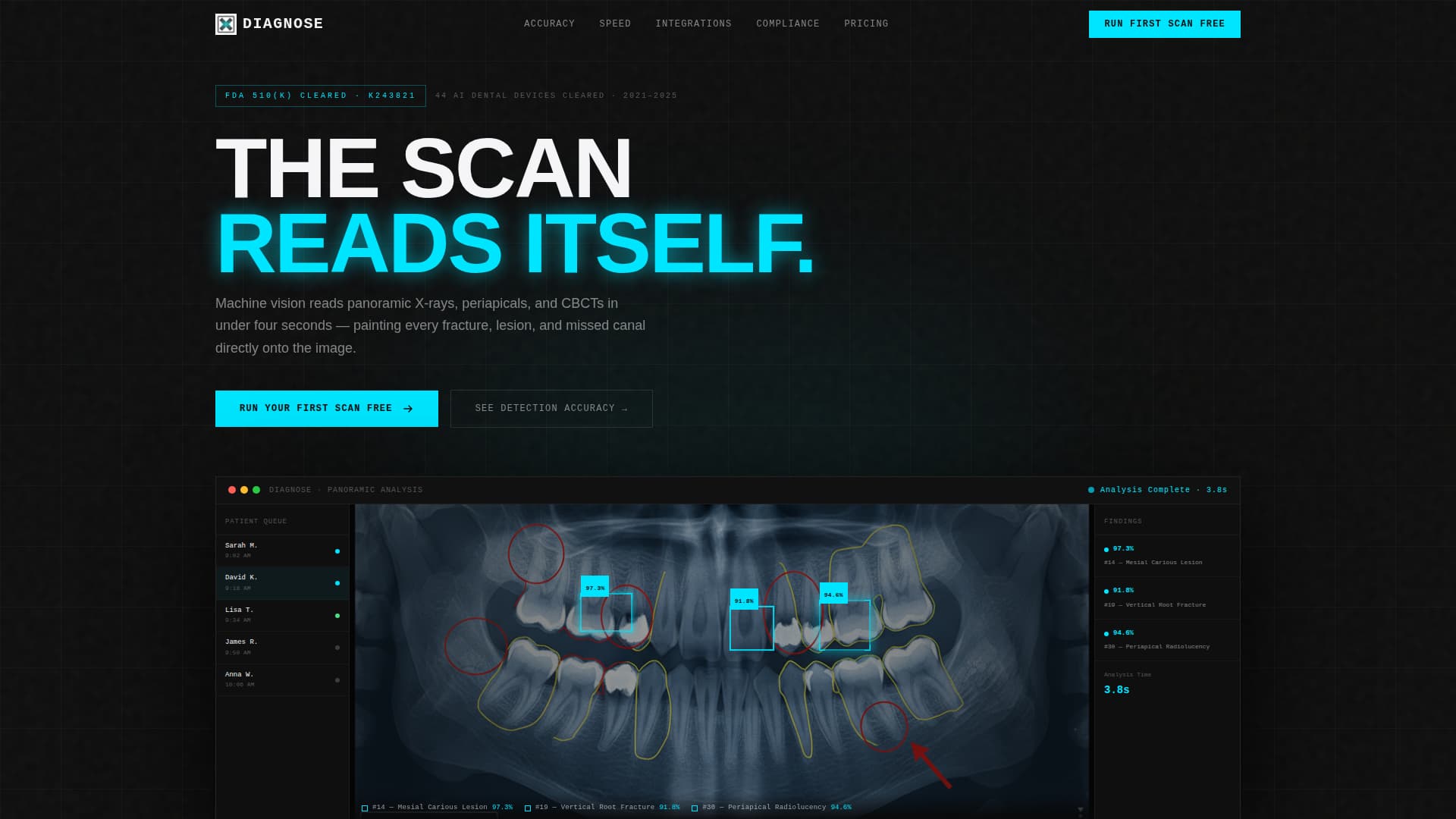 Diagnose - Precision Dental AI Landing Page Template