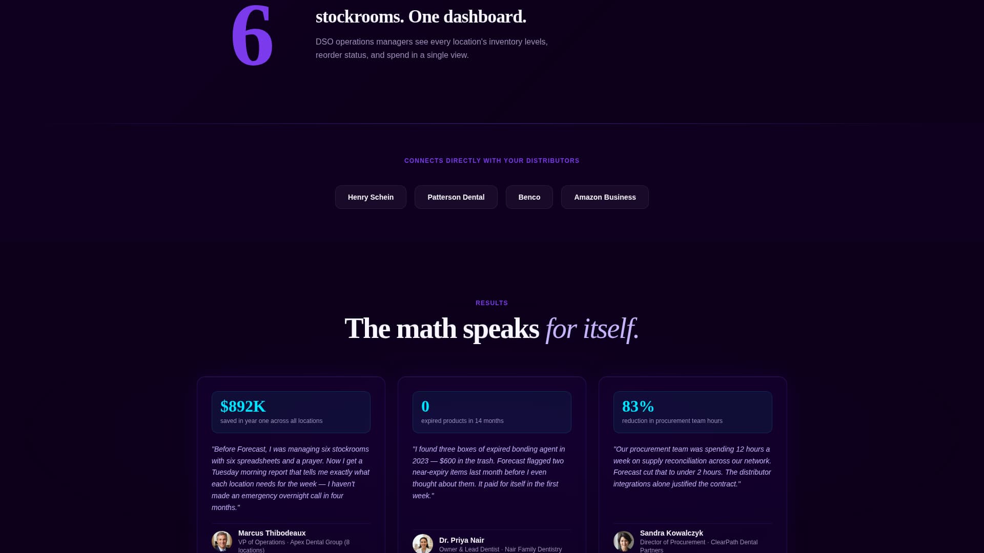 Forecast - Intelligent Dental Inventory Landing Page Template