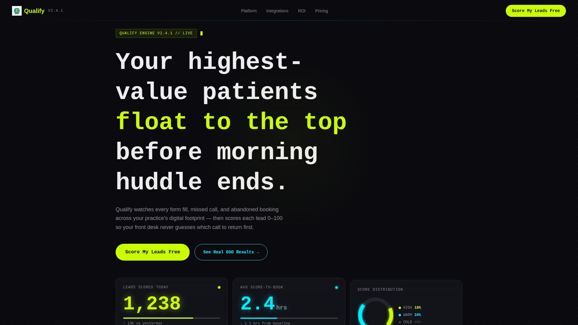 Qualify - Intelligent Dental Landing Page Template