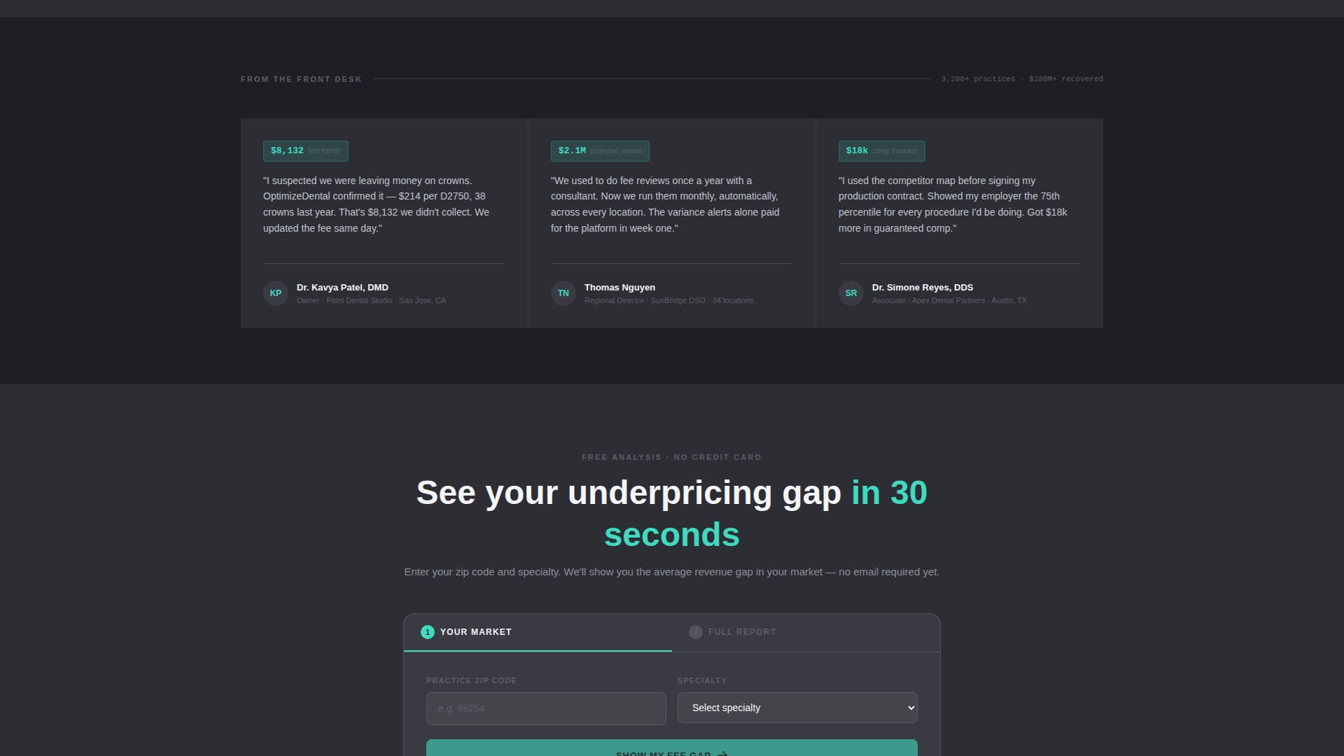 Optimize - Precision Dental Landing Page Template