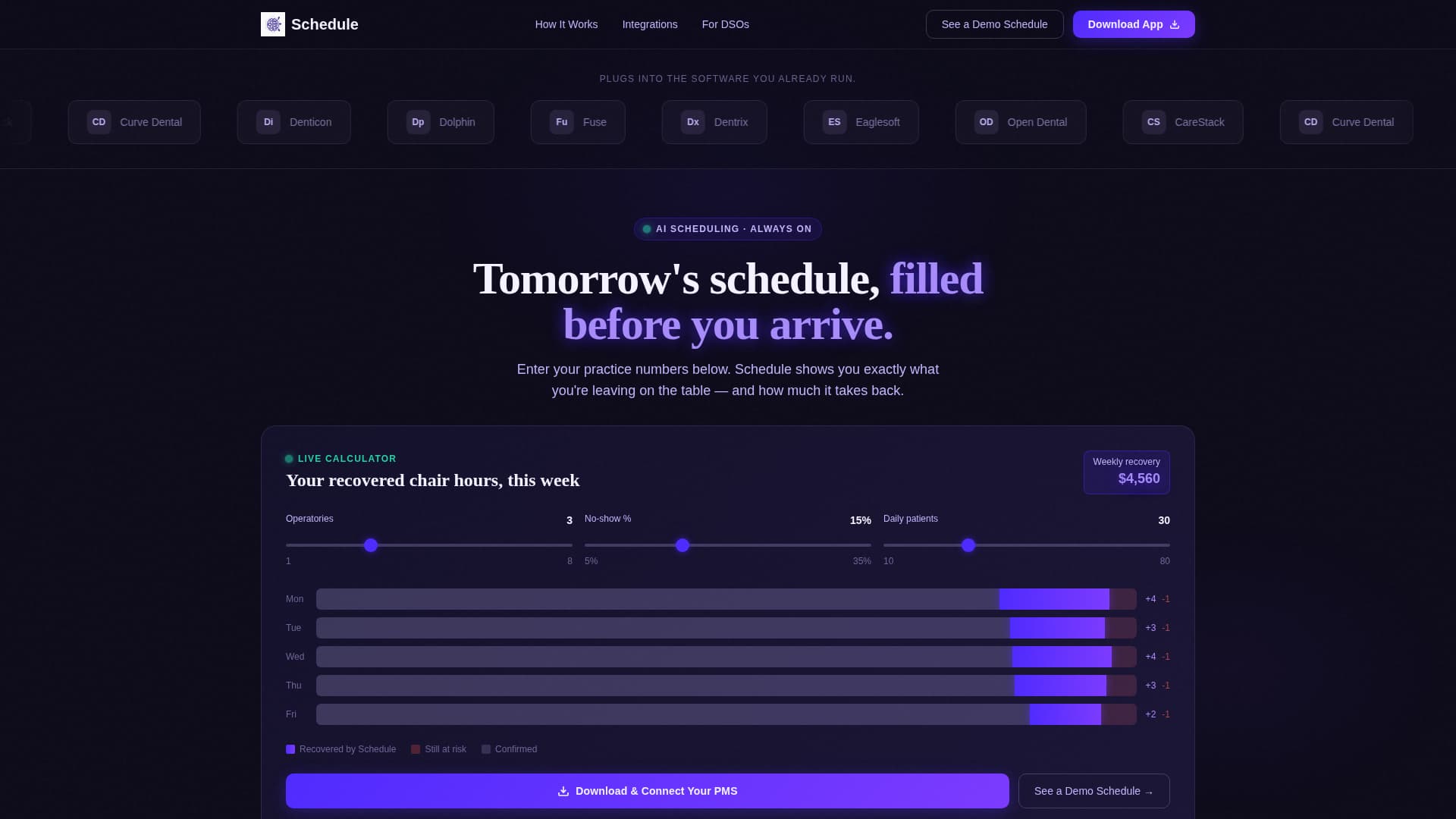 Schedule - Intelligent Dental Landing Page Template
