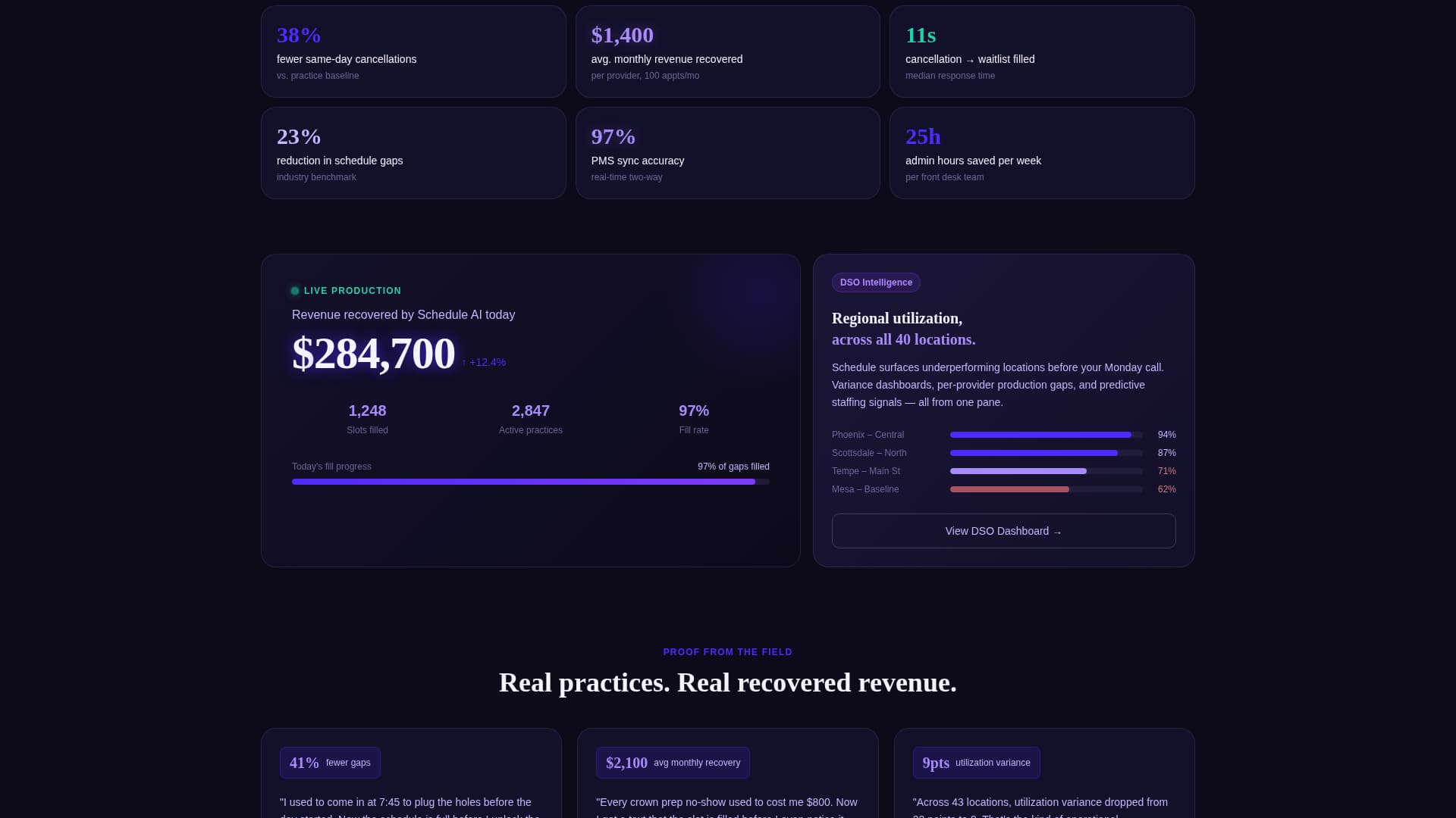 Schedule - Intelligent Dental Landing Page Template
