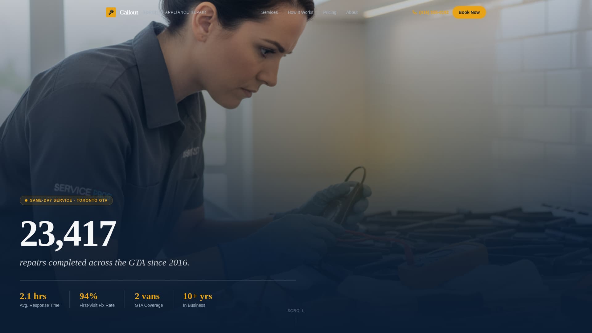 Callout - Authoritative Appliance Landing Page Template