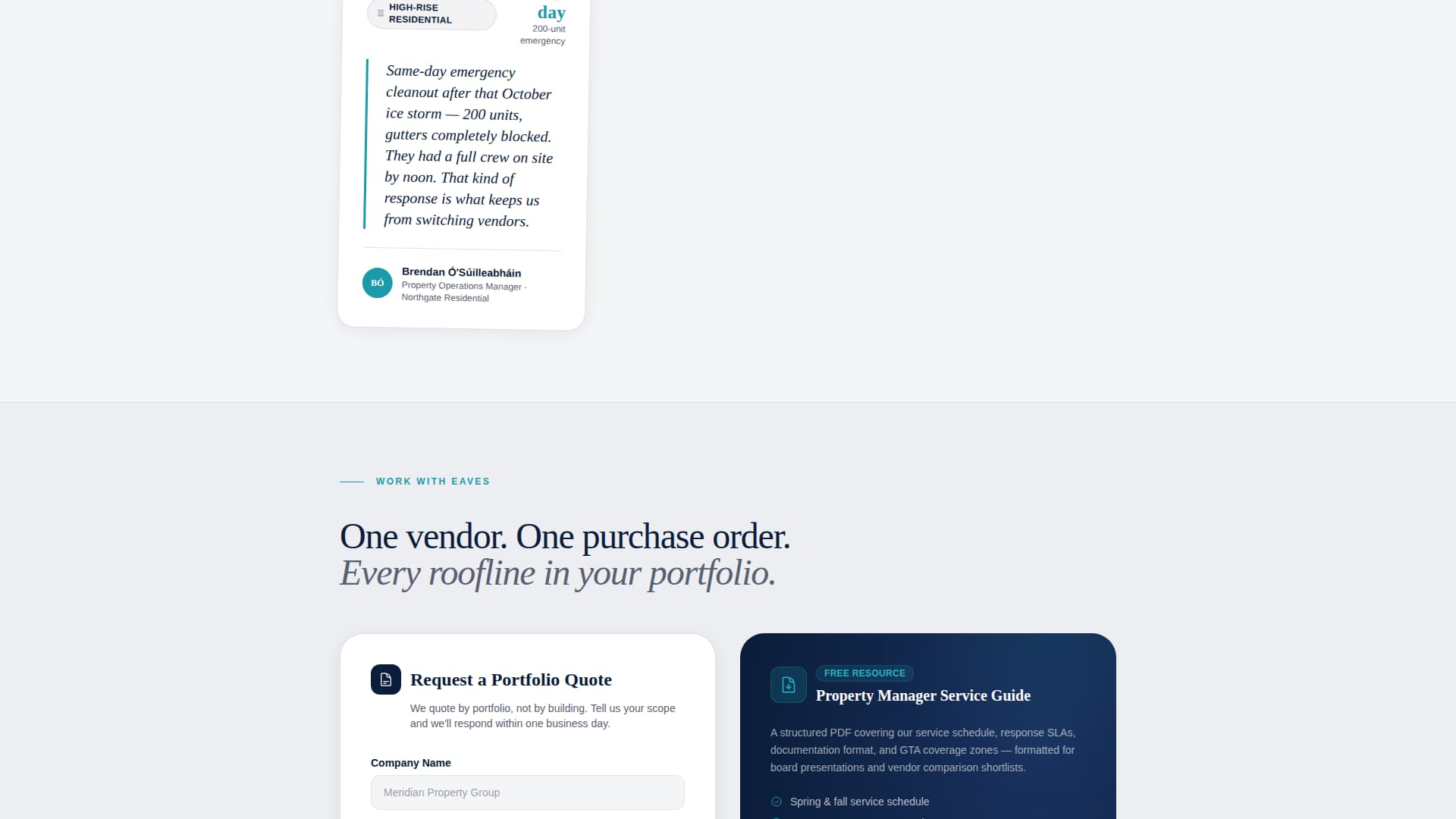 Eaves - Authoritative Propertymanagement Landing Page Template