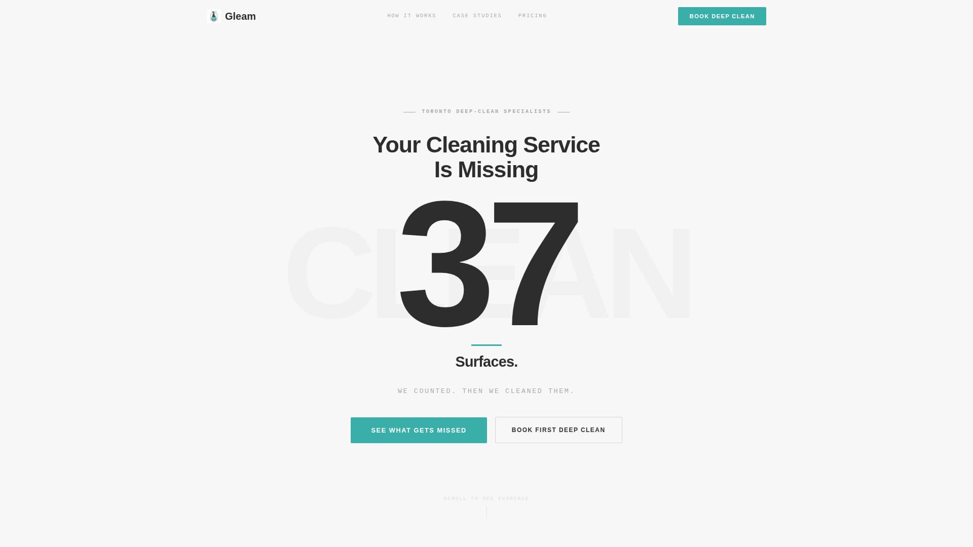 Gleam - Precision Cleaning Landing Page Template