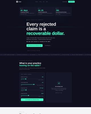 Ledger - Powerful Dental Billing Landing Page Template