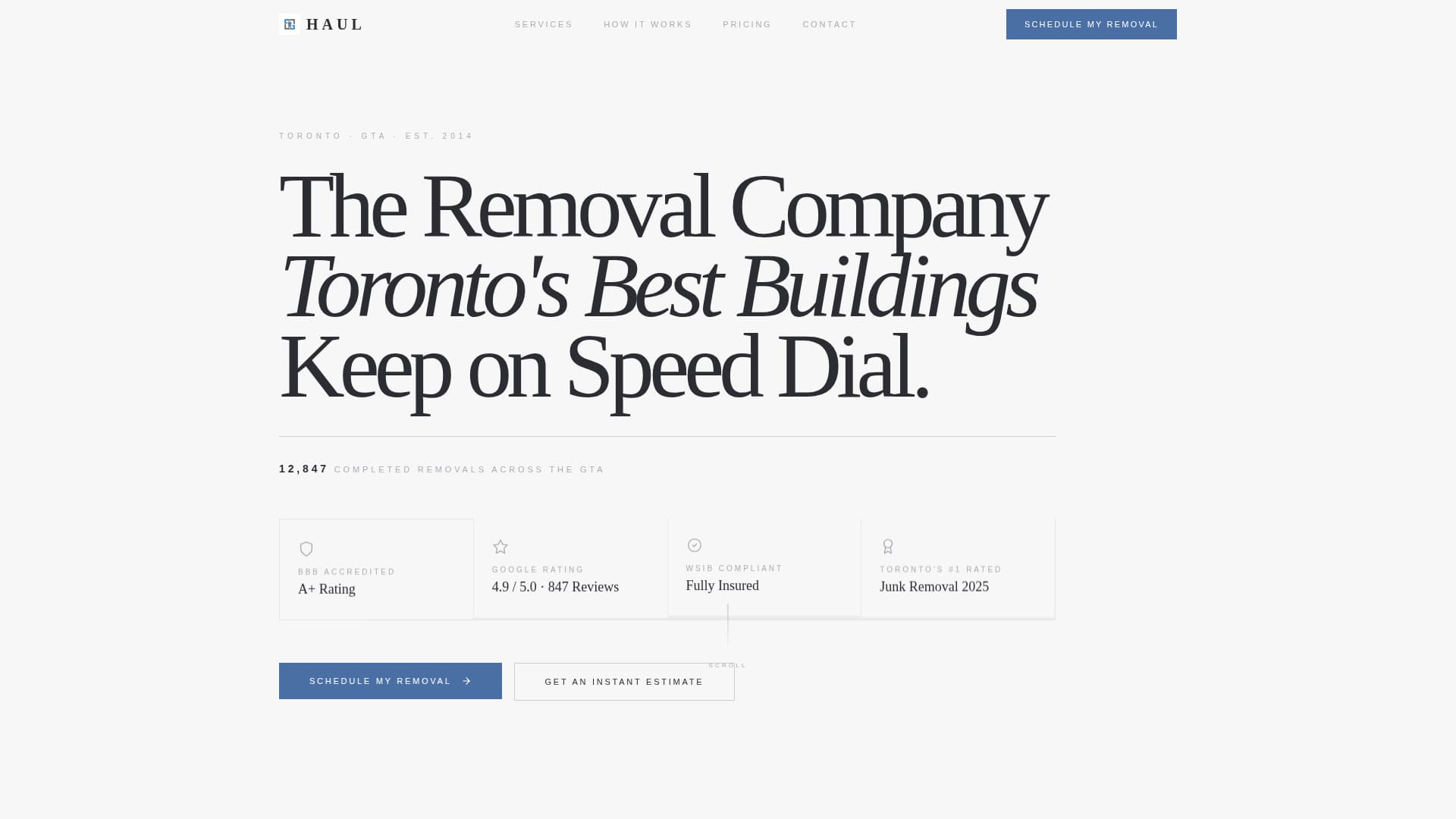 Haul - Executive Removal Landing Page Template