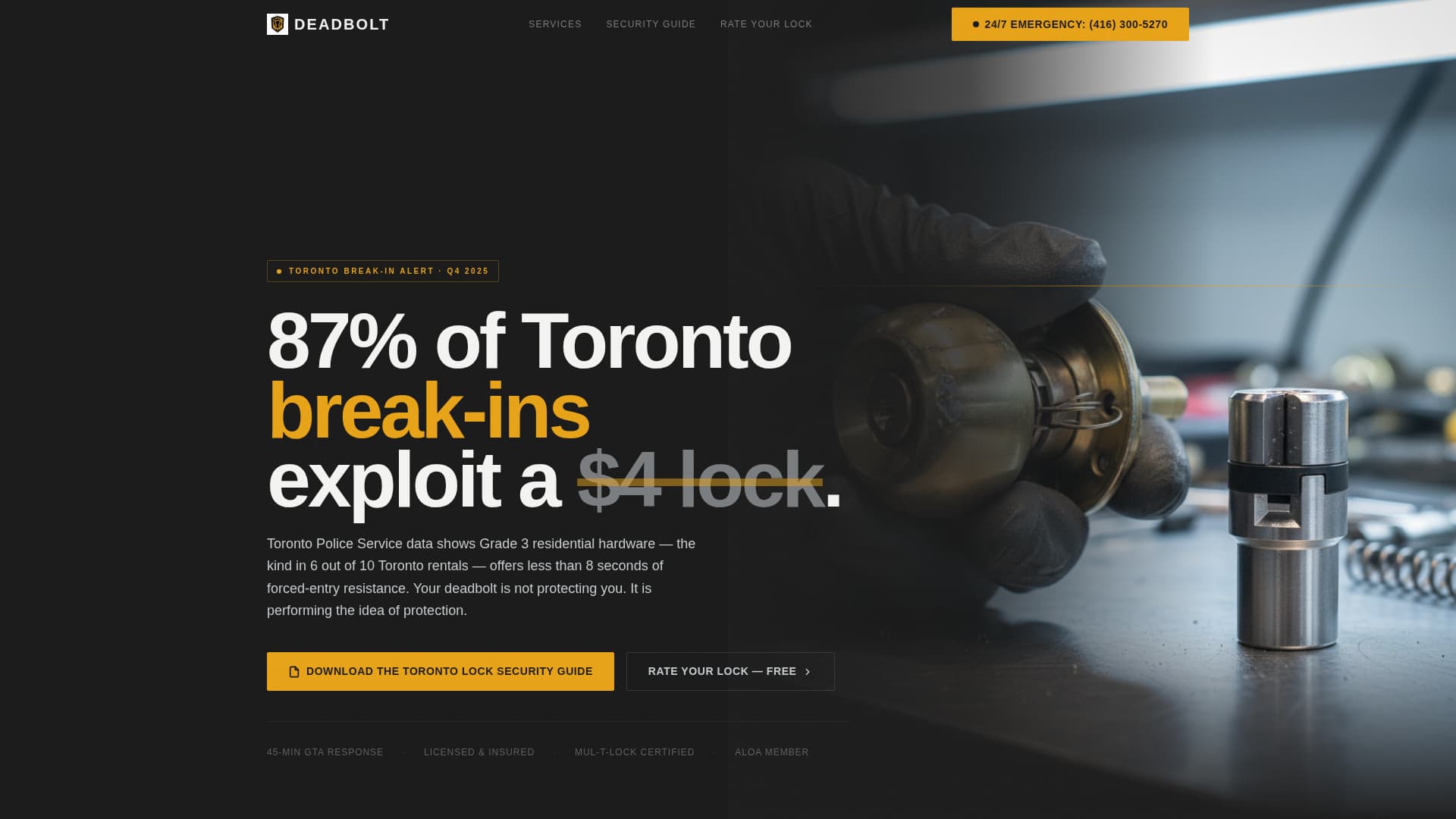 Deadbolt - Highsecurity Locksmith Landing Page Template