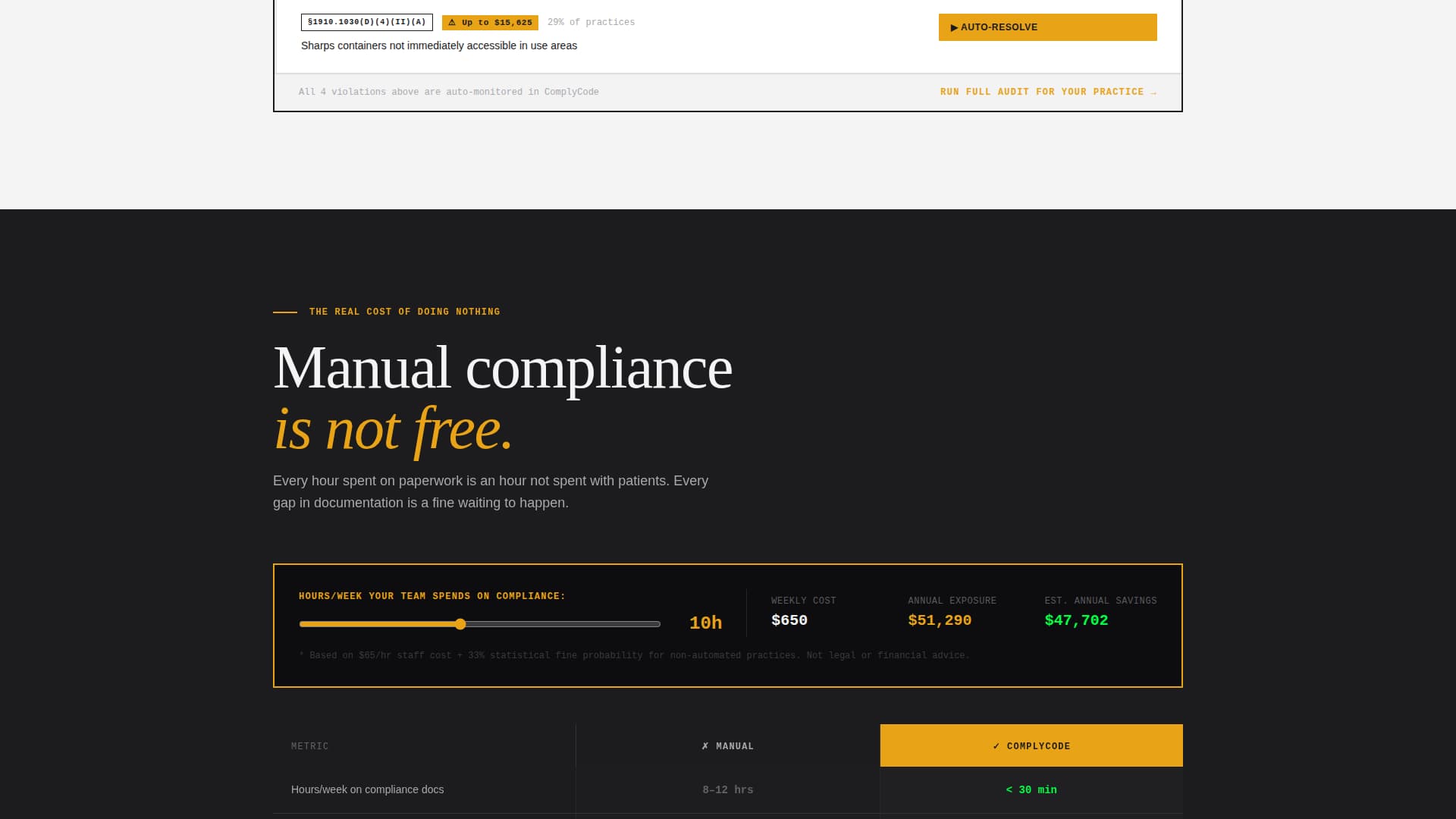 Comply - Automated Dental Compliance Landing Page Template
