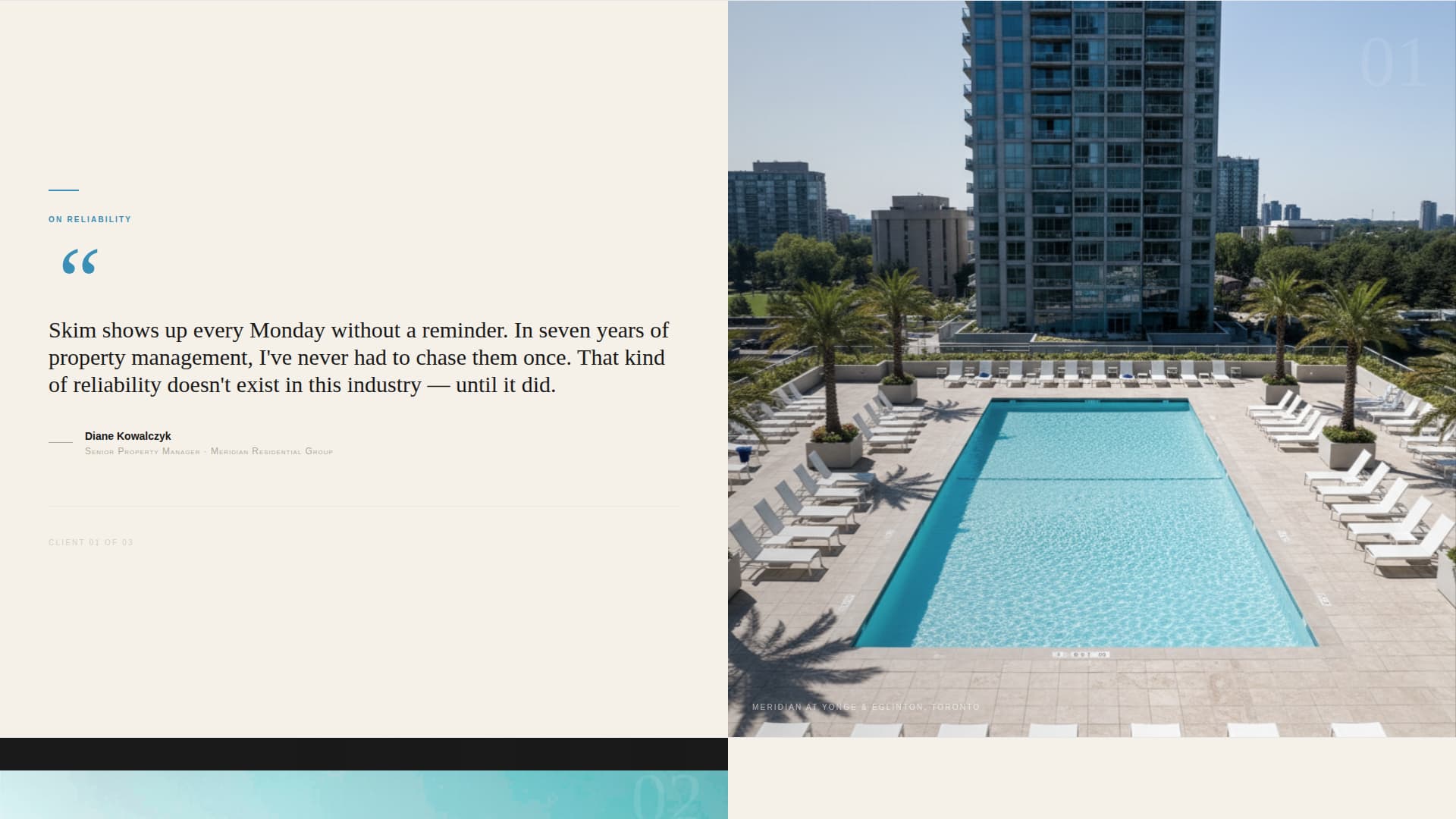 Skim - Editorial Poolcleaning Landing Page Template