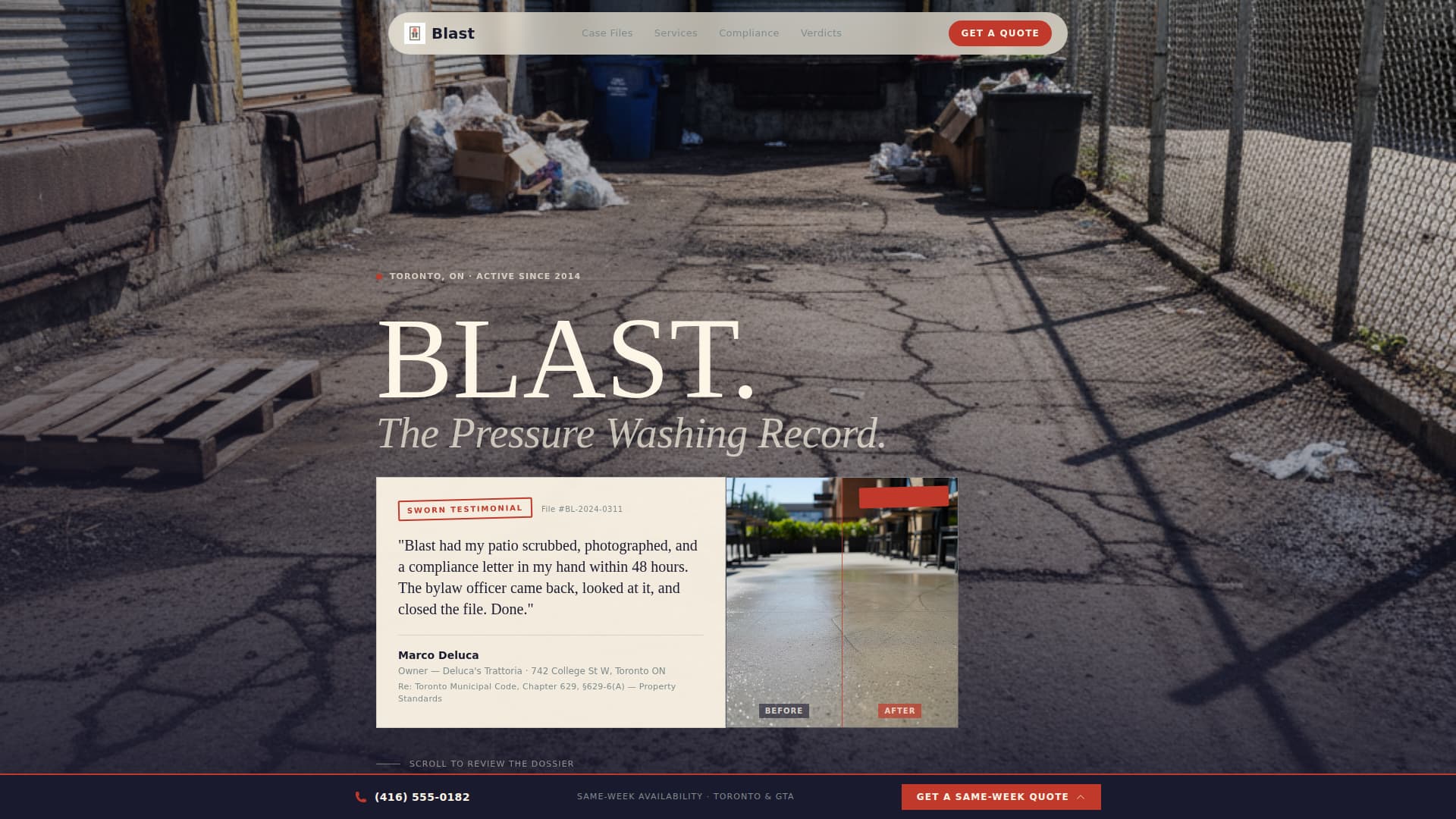 Surge — Elite Pressure Washing Landing Page Template