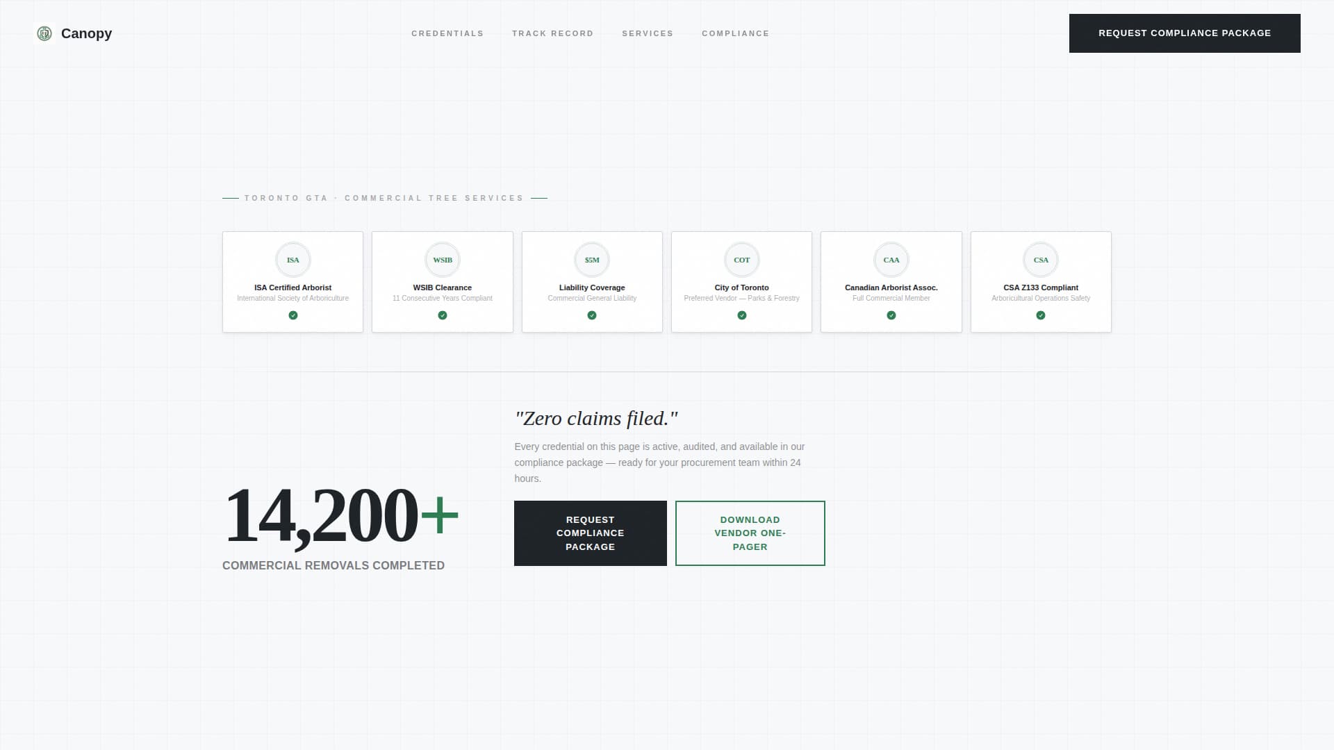 Canopy - Certified Treeservice Landing Page Template