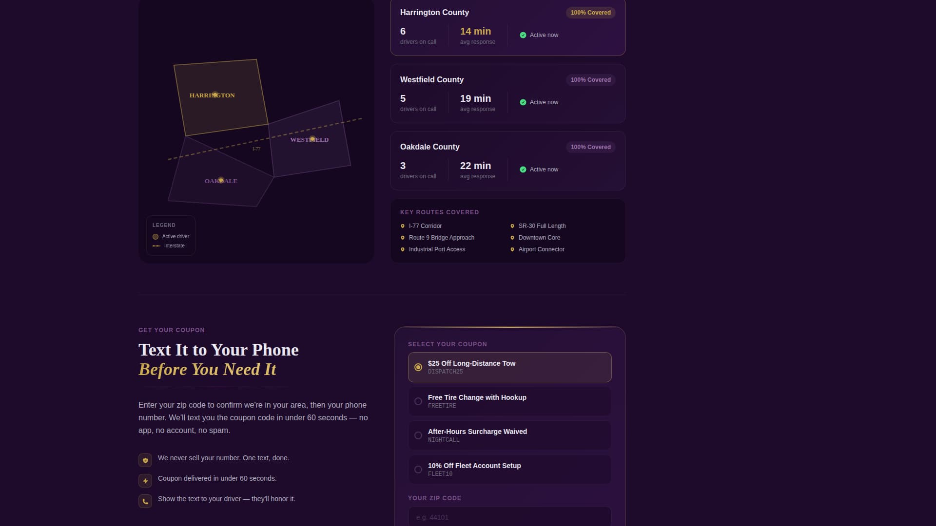 Tow Truck Marketing Specialist Professional Website Template