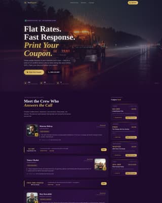 Tow Truck Marketing Specialist Professional Website Template