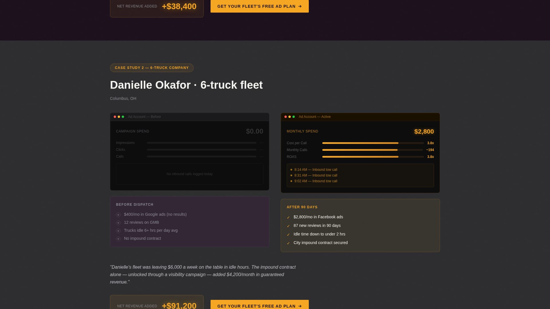 Tow Truck Marketing Portfolio Website Template