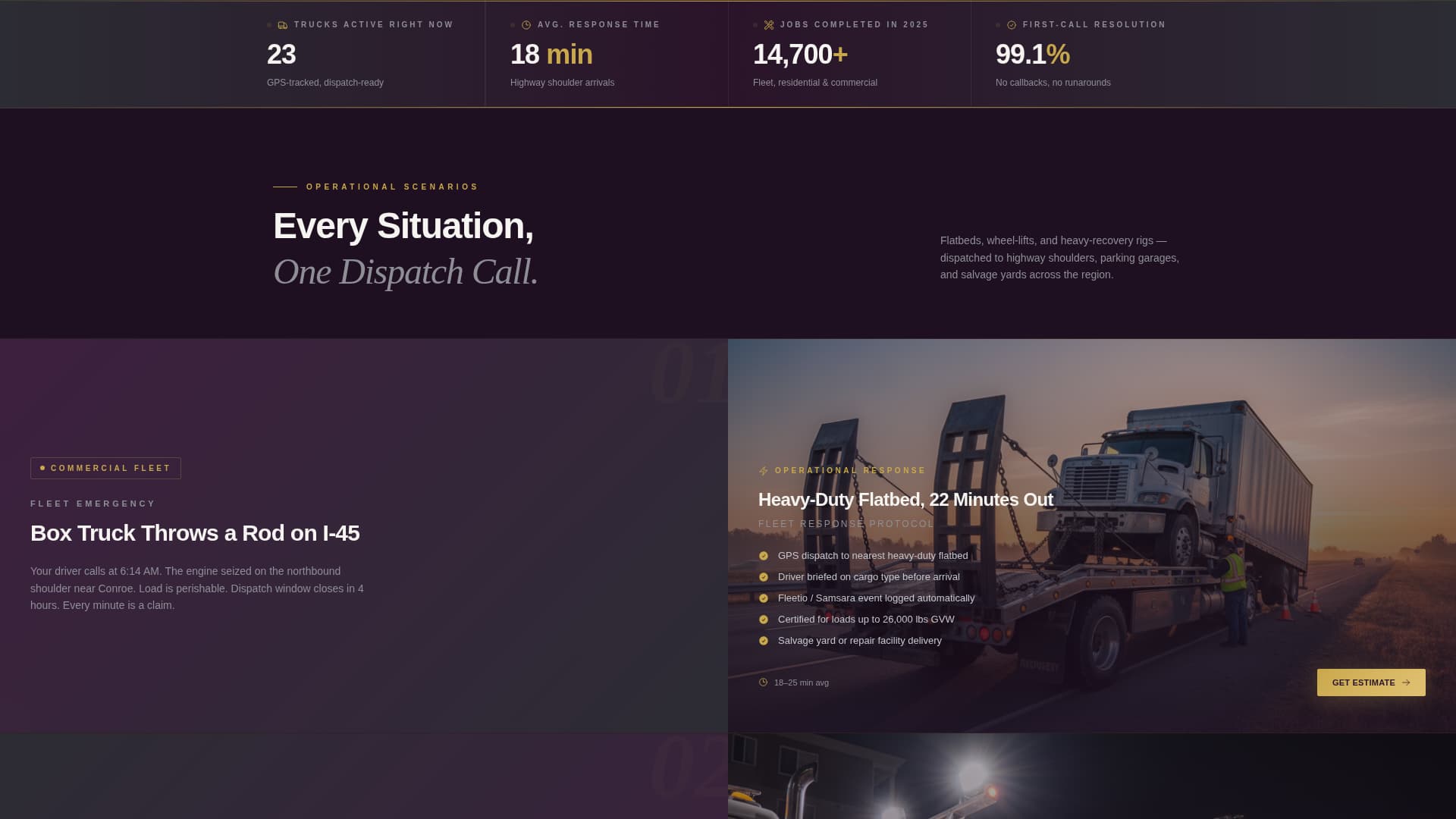 Tow Truck Marketing Professional Website Template