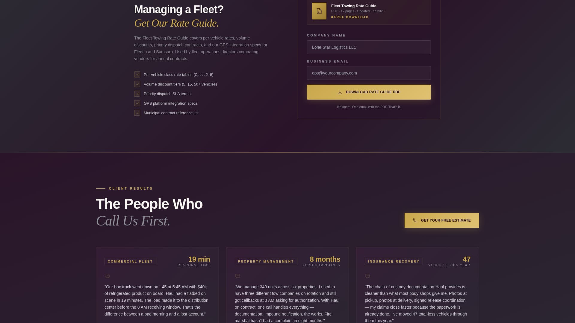Tow Truck Marketing Professional Website Template
