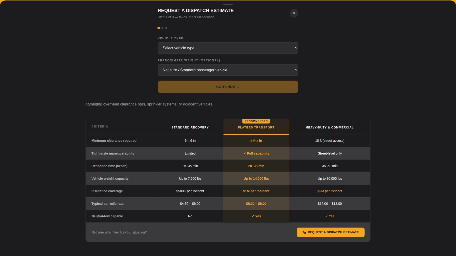 Tow Truck Operator Booking Website Template