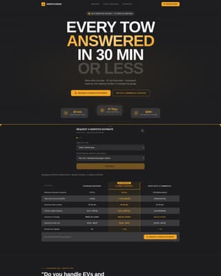 Tow Truck Operator Booking Website Template