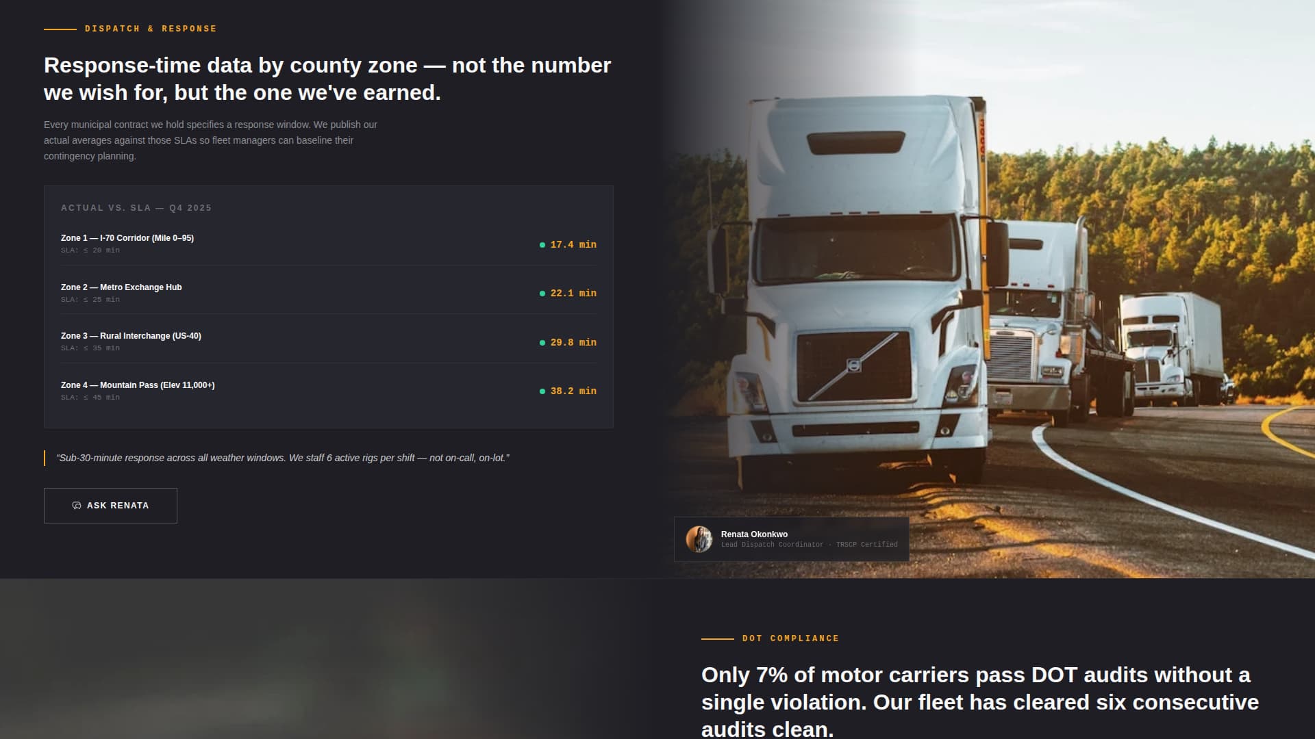 Tow Truck Operator Professional Website Template