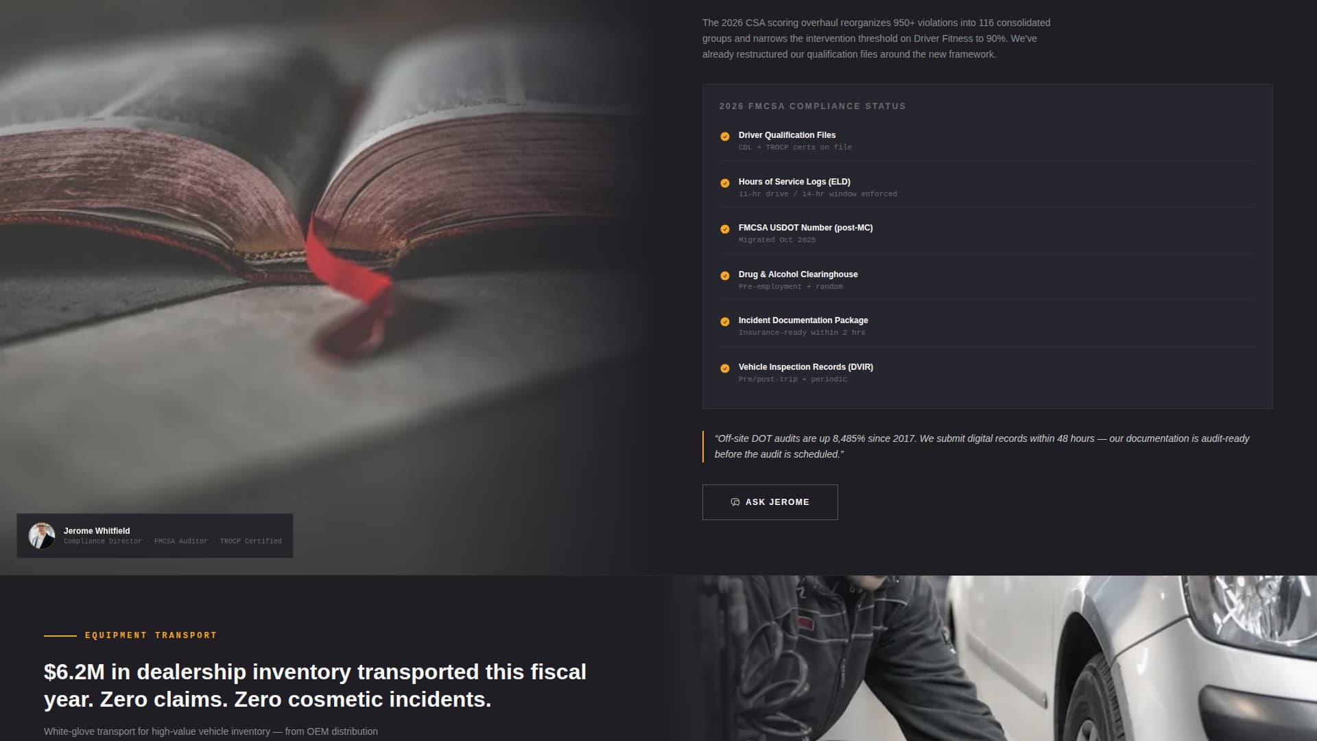 Tow Truck Operator Professional Website Template