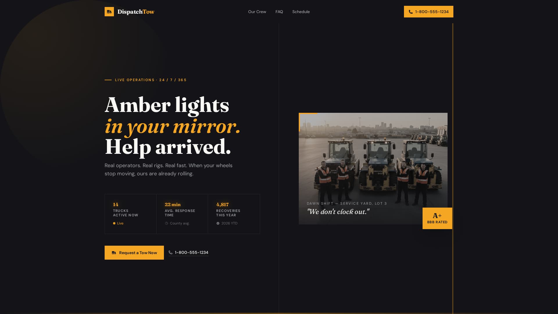 Tow Truck Operator Advanced Booking Website Template